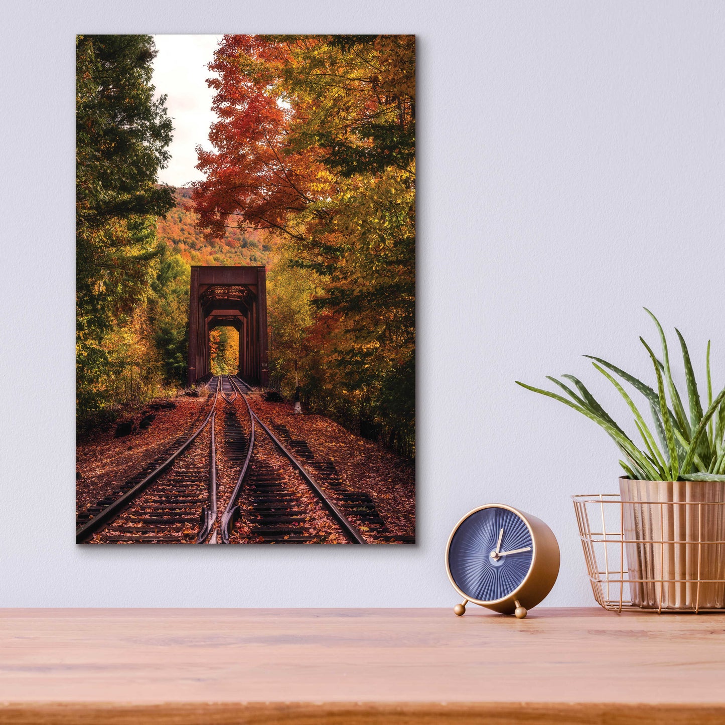 Epic Art 'New England Train Trestle Bridge' by Bruce Getty, Acrylic Glass Wall Art,12x16