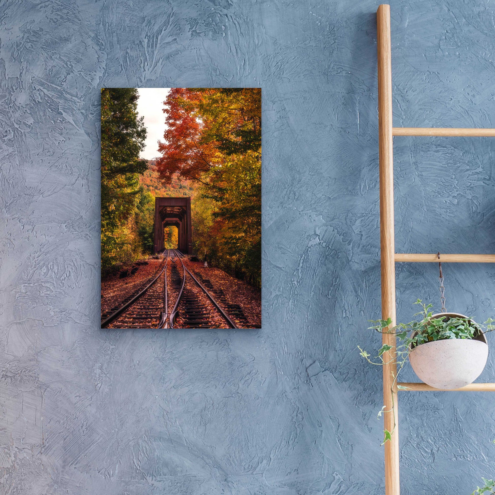 Epic Art 'New England Train Trestle Bridge' by Bruce Getty, Acrylic Glass Wall Art,16x24