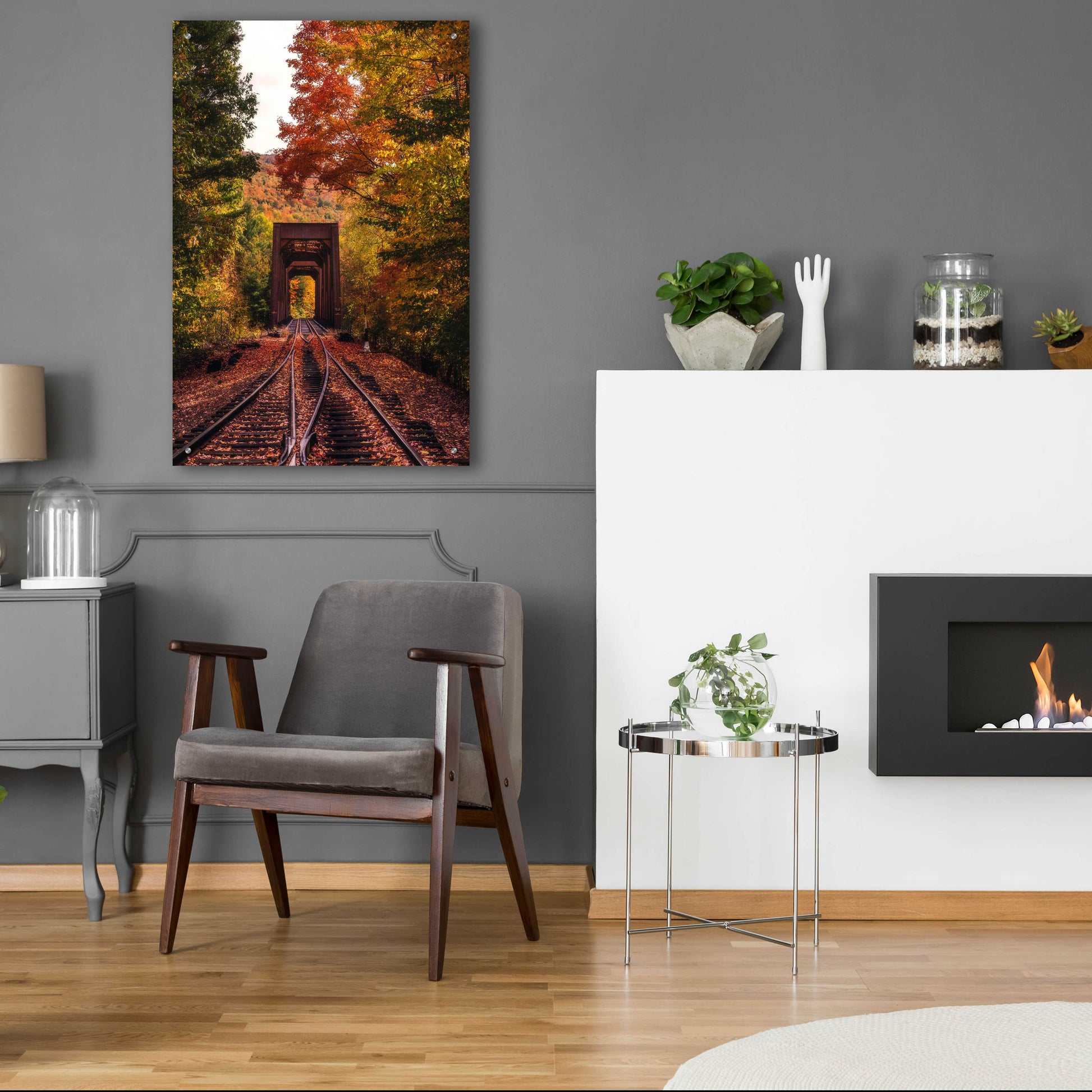 Epic Art 'New England Train Trestle Bridge' by Bruce Getty, Acrylic Glass Wall Art,24x36