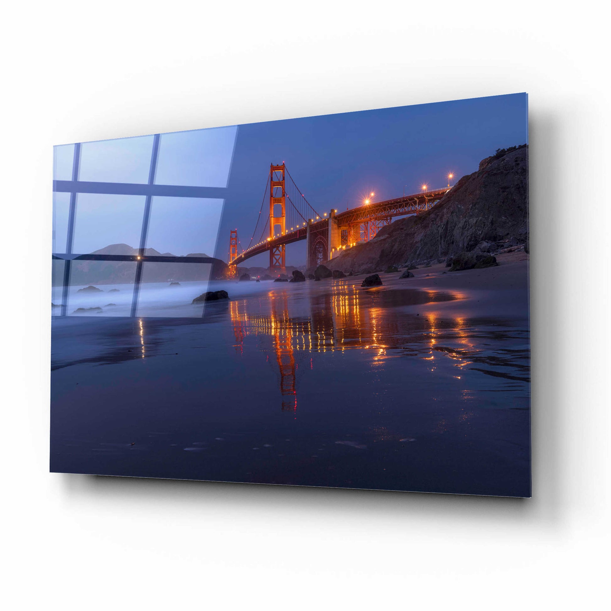 Epic Art 'Reflection Marshall Beach' by Bruce Getty, Acrylic Glass Wall Art,16x12