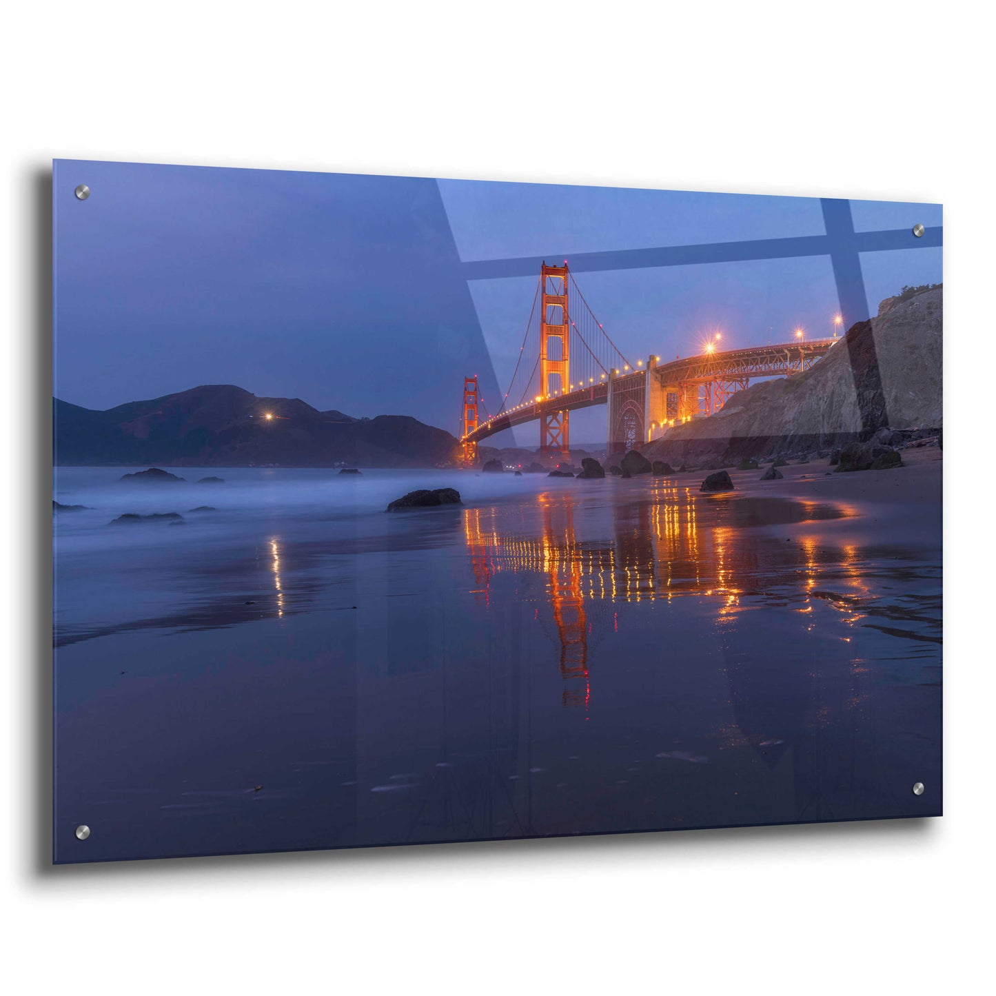 Epic Art 'Reflection Marshall Beach' by Bruce Getty, Acrylic Glass Wall Art,36x24