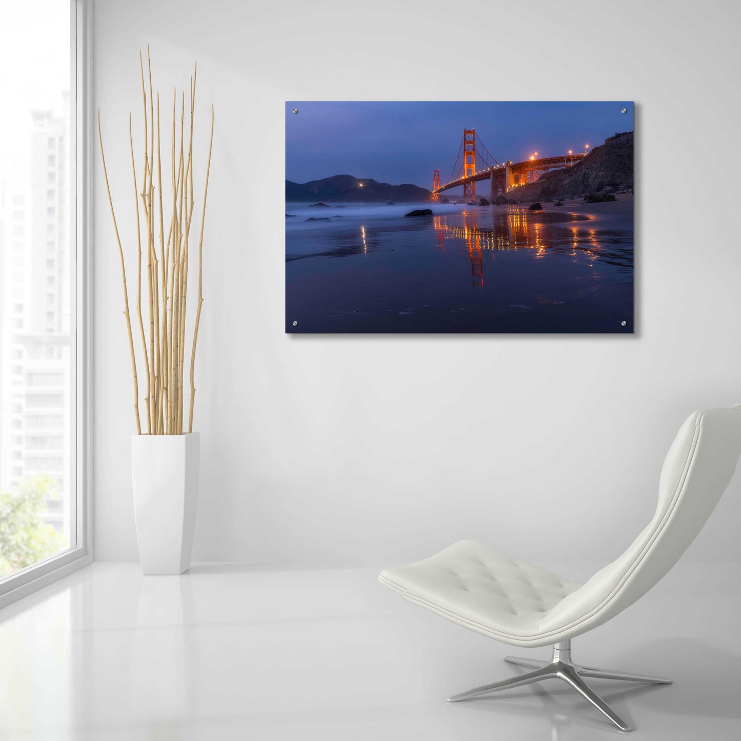 Epic Art 'Reflection Marshall Beach' by Bruce Getty, Acrylic Glass Wall Art,36x24