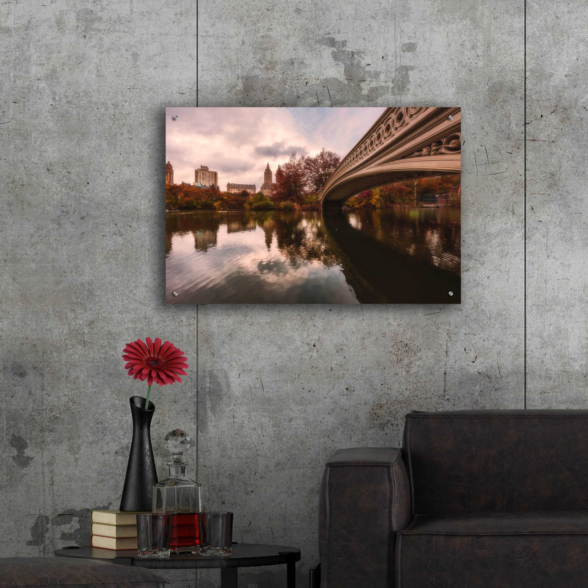 Epic Art 'The Bow Bridge' by Bruce Getty, Acrylic Glass Wall Art,36x24