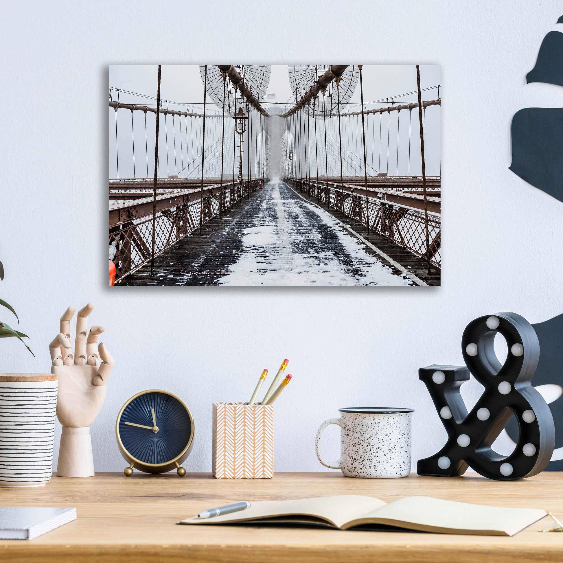 Epic Art 'The Brooklyn Bridge' by Bruce Getty, Acrylic Glass Wall Art,16x12