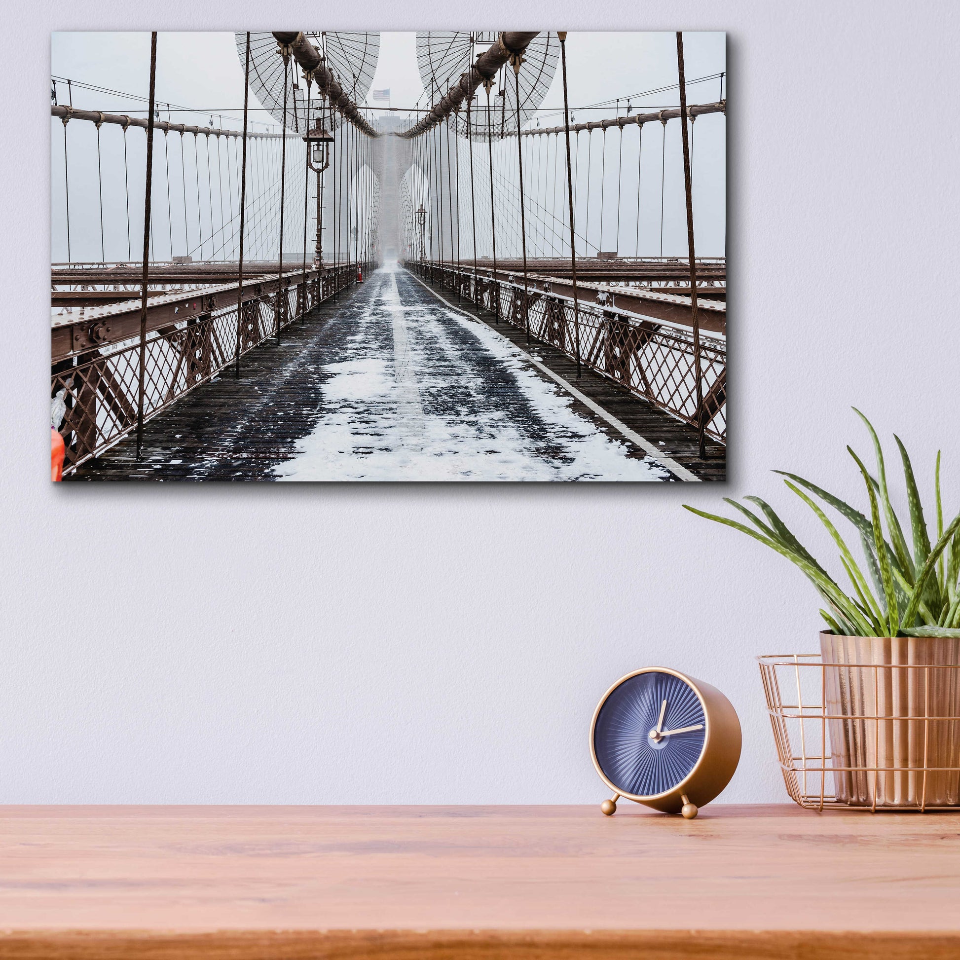 Epic Art 'The Brooklyn Bridge' by Bruce Getty, Acrylic Glass Wall Art,16x12