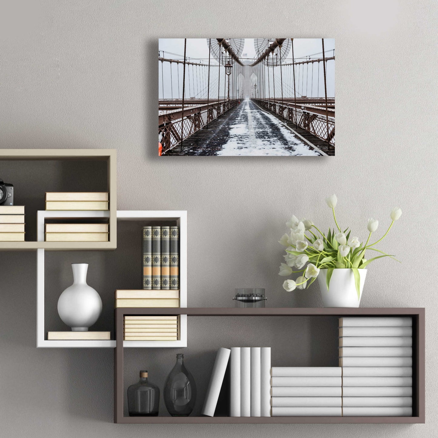 Epic Art 'The Brooklyn Bridge' by Bruce Getty, Acrylic Glass Wall Art,24x16