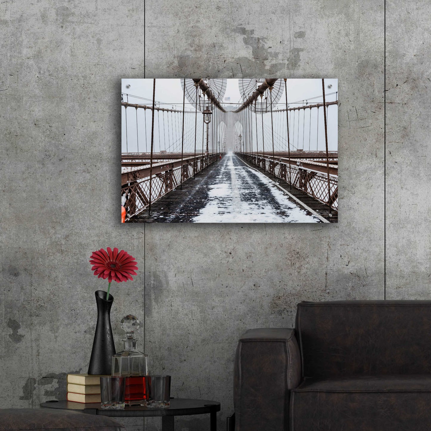 Epic Art 'The Brooklyn Bridge' by Bruce Getty, Acrylic Glass Wall Art,36x24