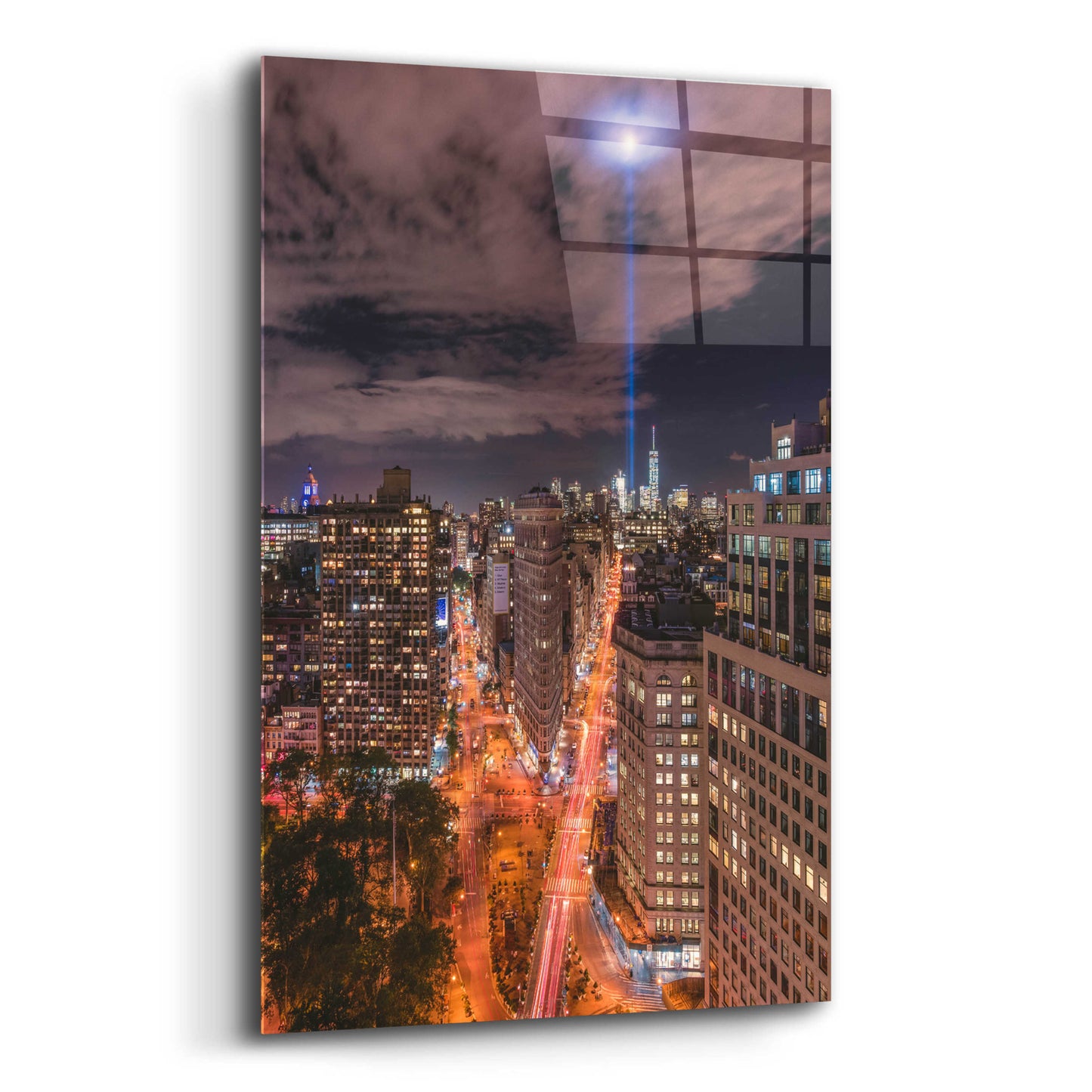 Epic Art 'Tribute Lights Flatiron District' by Bruce Getty, Acrylic Glass Wall Art,12x16