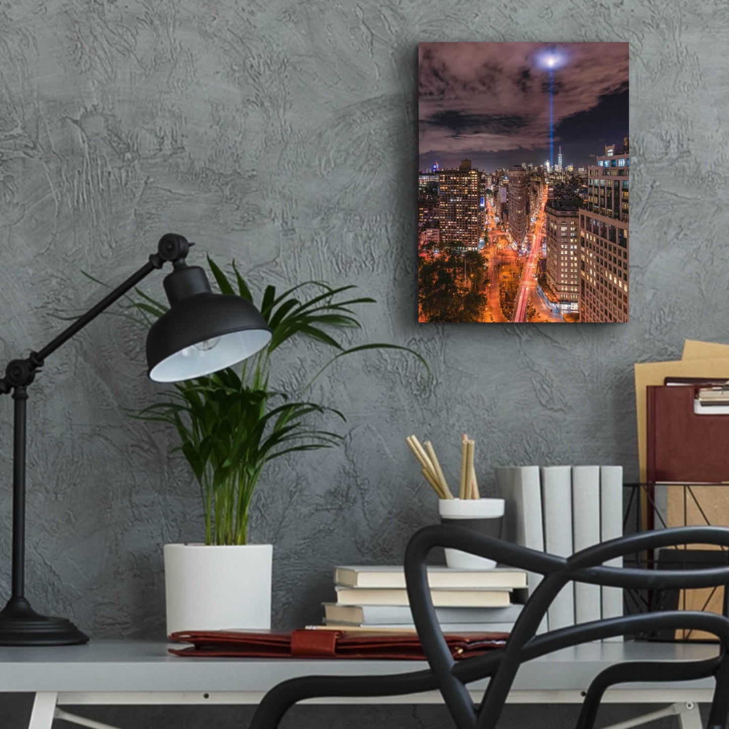 Epic Art 'Tribute Lights Flatiron District' by Bruce Getty, Acrylic Glass Wall Art,12x16