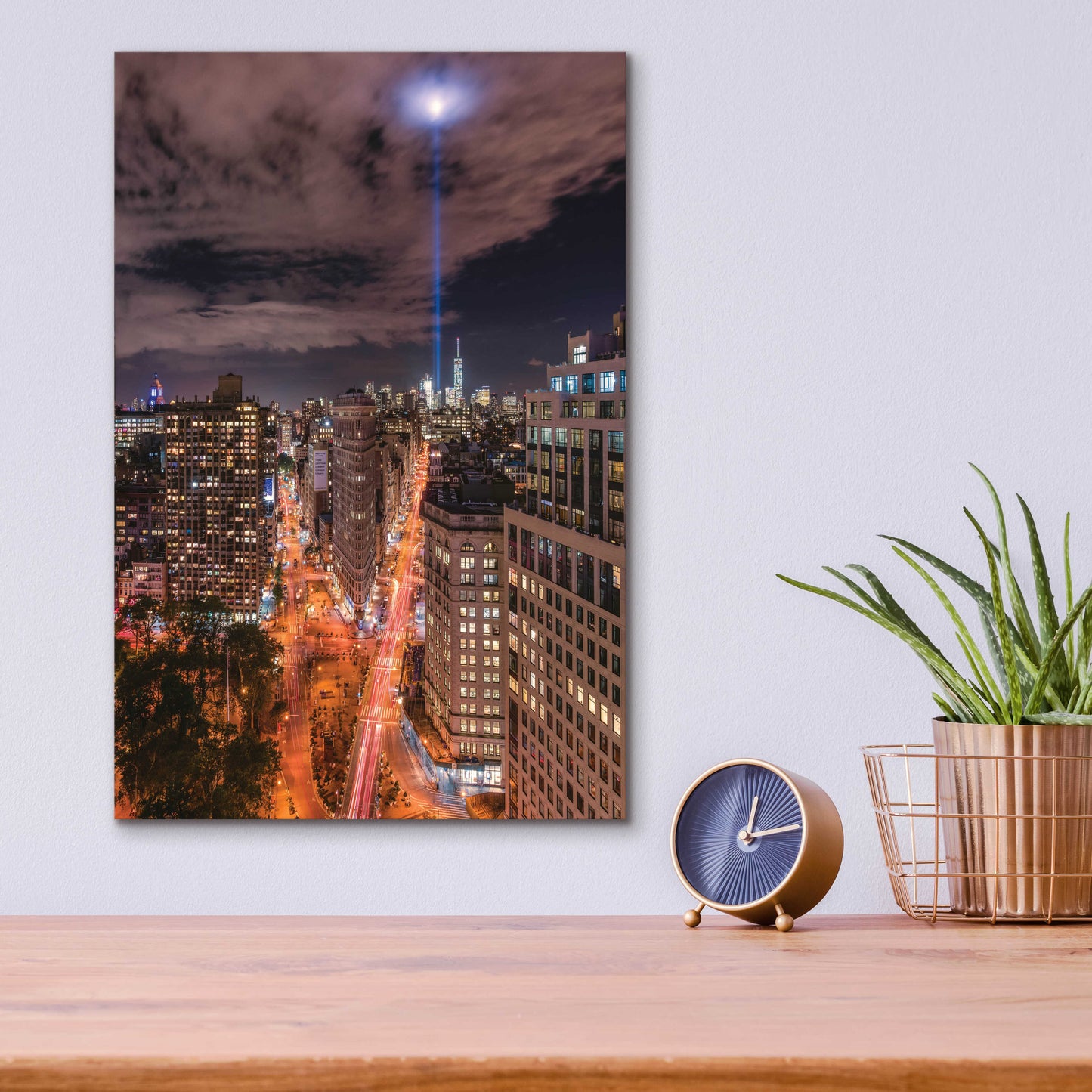 Epic Art 'Tribute Lights Flatiron District' by Bruce Getty, Acrylic Glass Wall Art,12x16