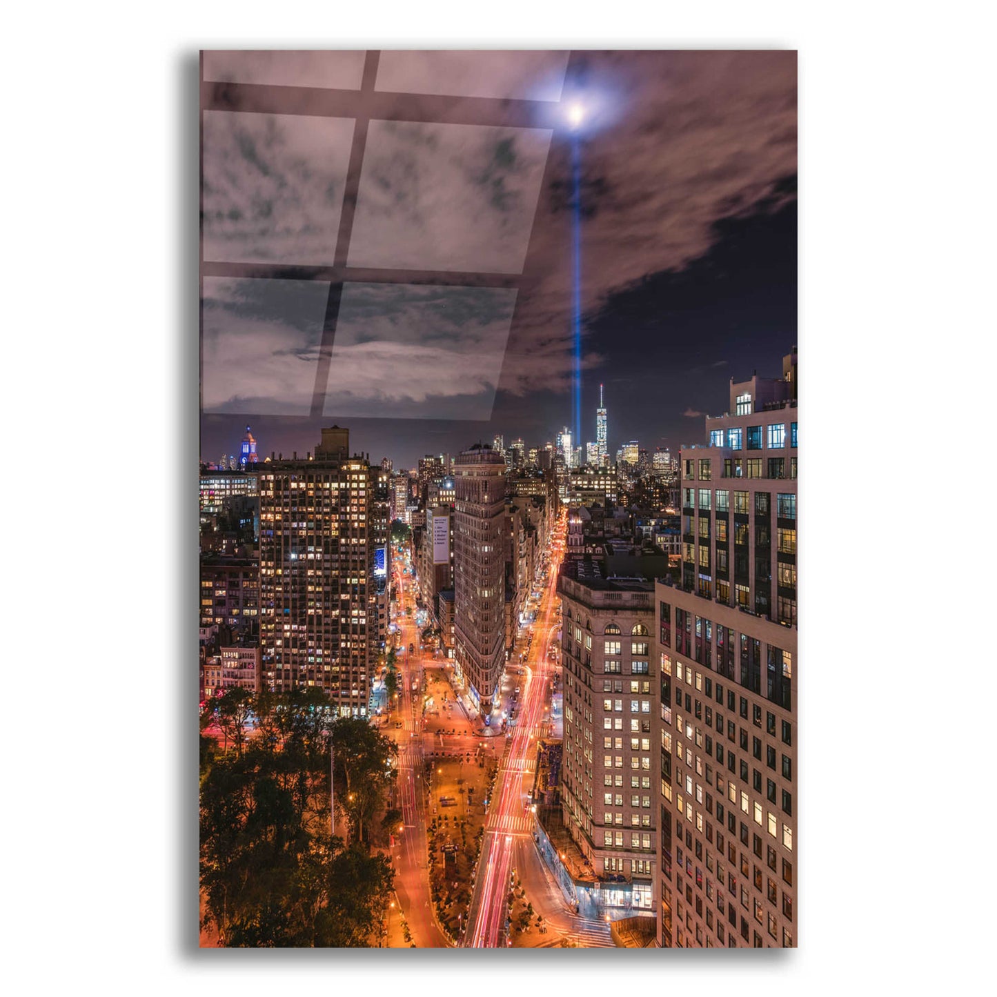 Epic Art 'Tribute Lights Flatiron District' by Bruce Getty, Acrylic Glass Wall Art,12x16