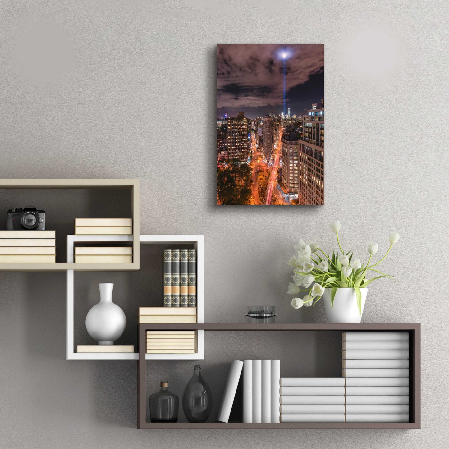 Epic Art 'Tribute Lights Flatiron District' by Bruce Getty, Acrylic Glass Wall Art,16x24