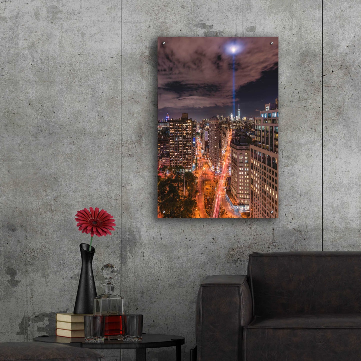 Epic Art 'Tribute Lights Flatiron District' by Bruce Getty, Acrylic Glass Wall Art,24x36