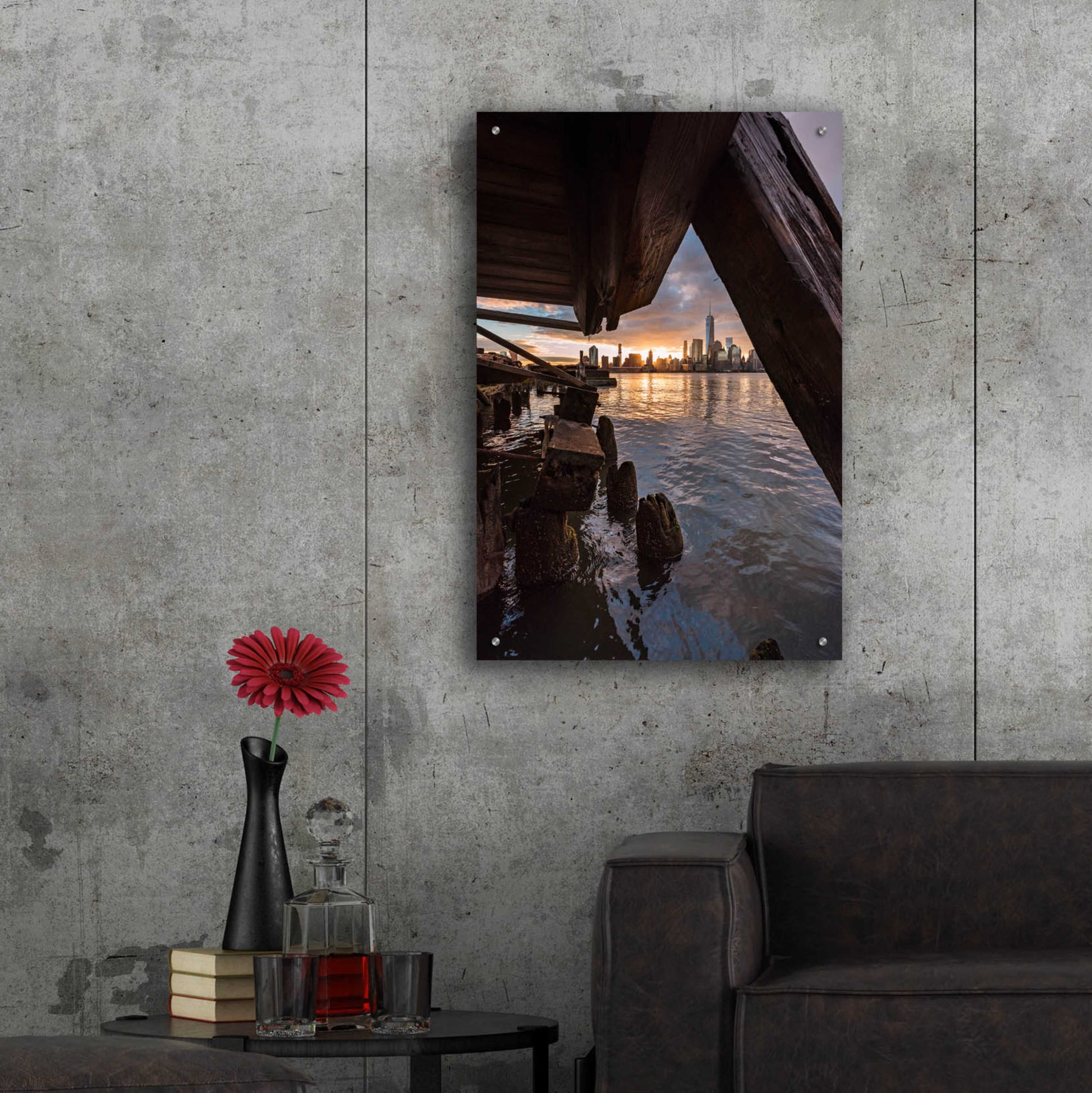 Epic Art 'Under the Pier' by Bruce Getty, Acrylic Glass Wall Art,24x36