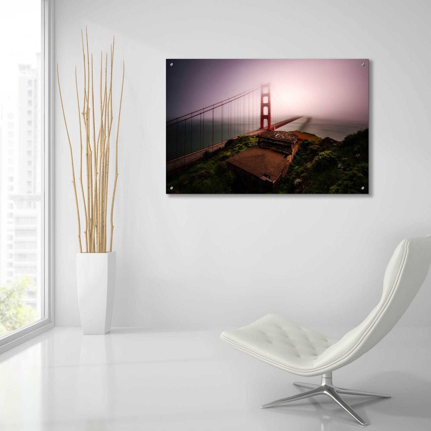 Epic Art 'White Out' by Bruce Getty, Acrylic Glass Wall Art,36x24