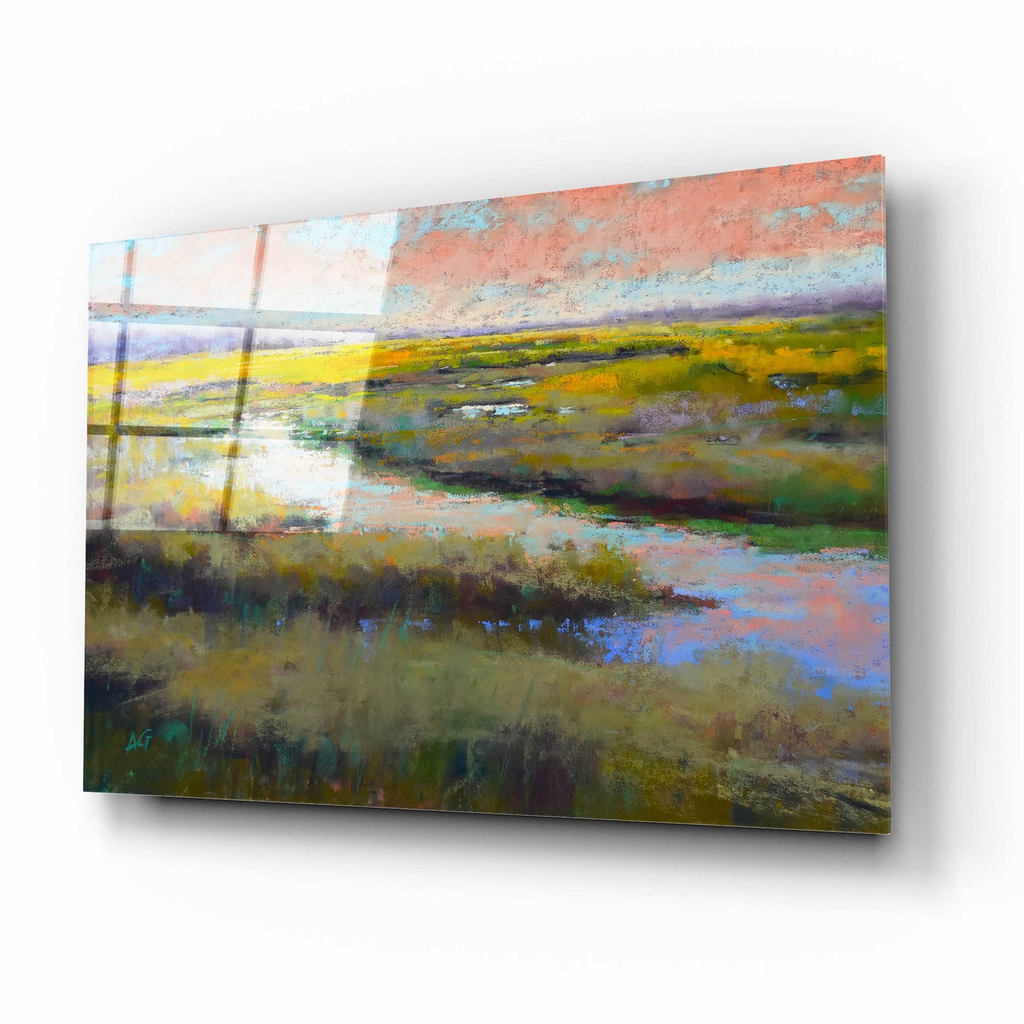 Epic Art 'A Glimmer on the Marsh' by Alejandra Goss, Acrylic Glass Wall Art,16x12