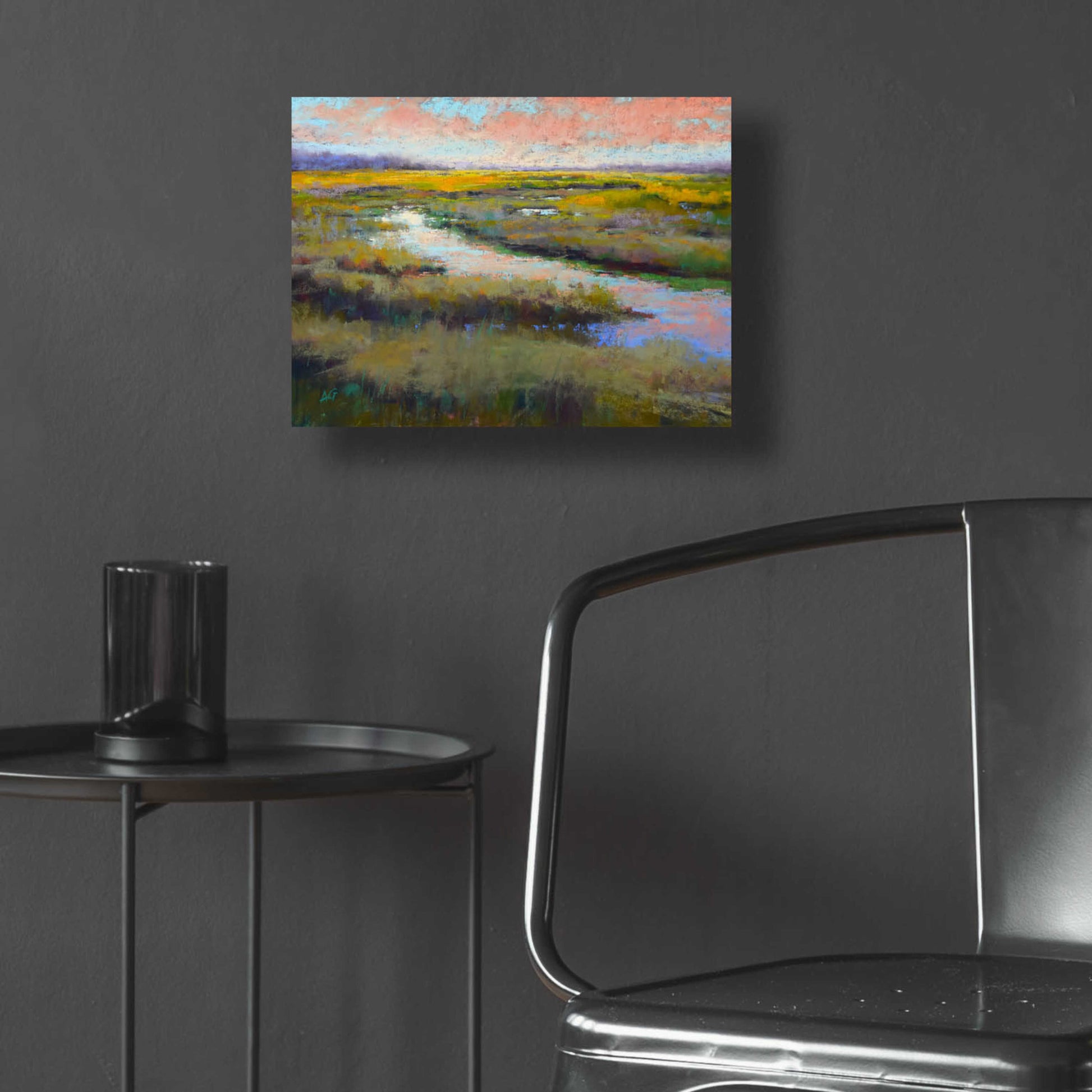 Epic Art 'A Glimmer on the Marsh' by Alejandra Goss, Acrylic Glass Wall Art,16x12