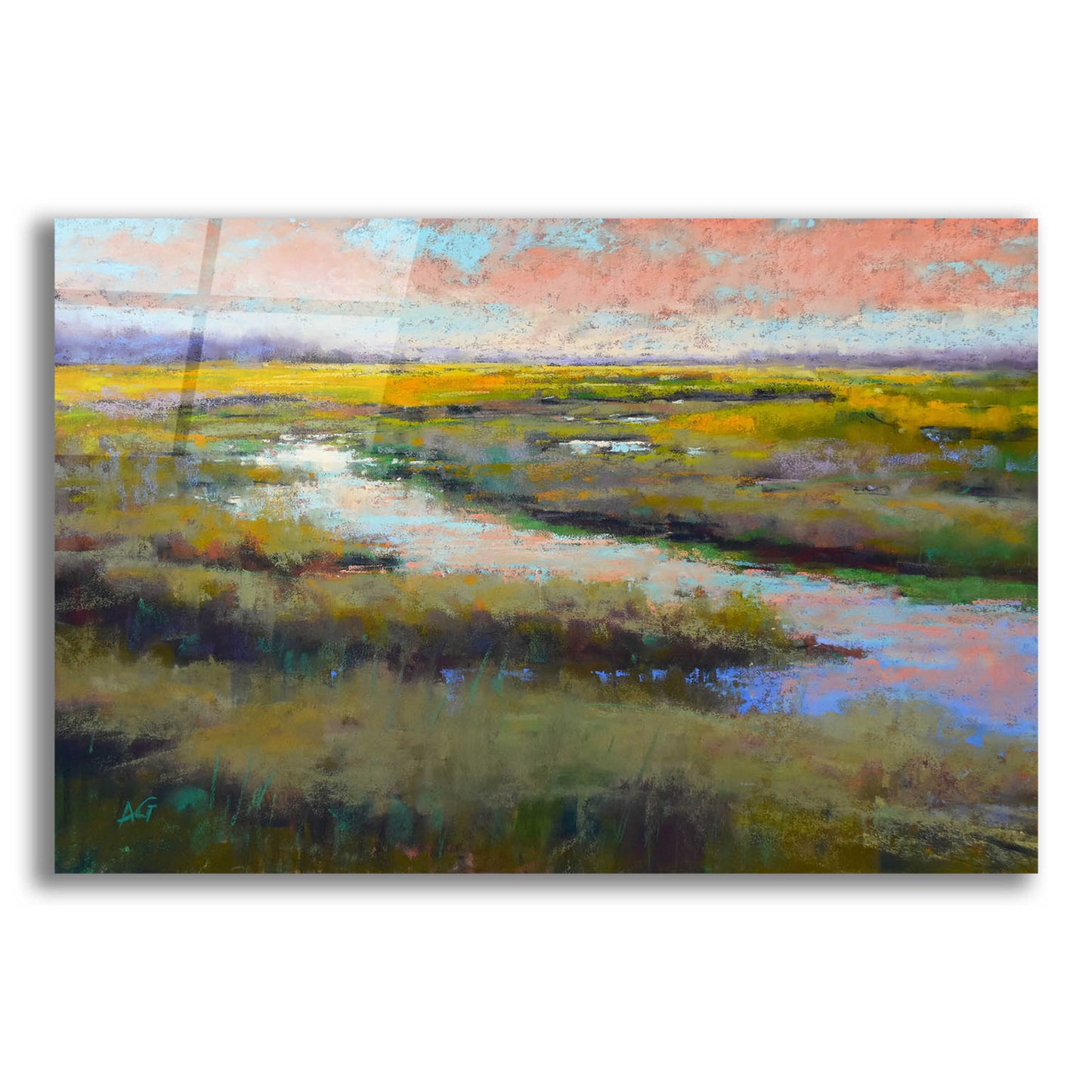 Epic Art 'A Glimmer on the Marsh' by Alejandra Goss, Acrylic Glass Wall Art,16x12