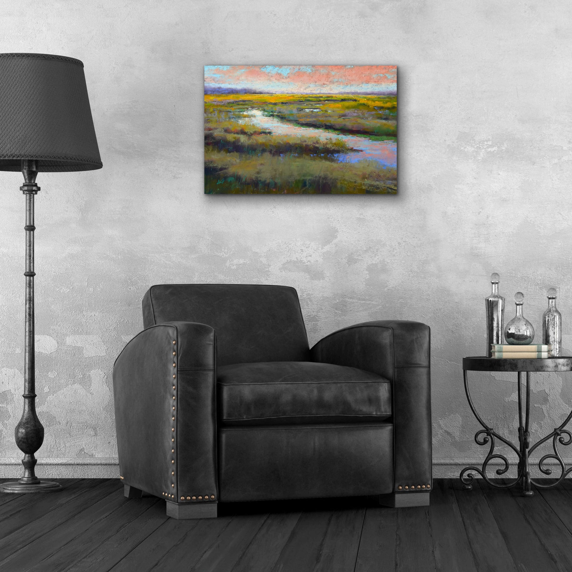 Epic Art 'A Glimmer on the Marsh' by Alejandra Goss, Acrylic Glass Wall Art,24x16