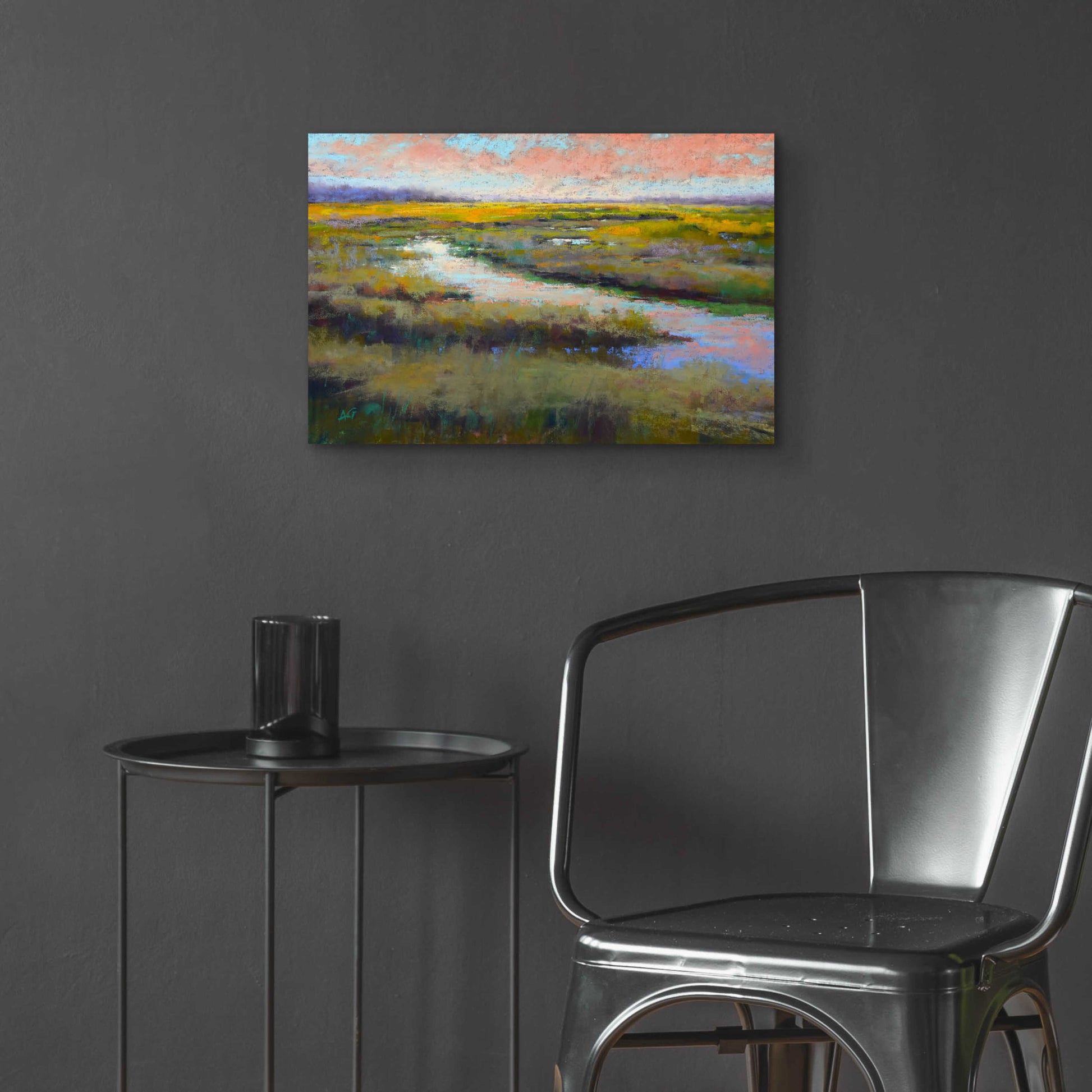 Epic Art 'A Glimmer on the Marsh' by Alejandra Goss, Acrylic Glass Wall Art,24x16