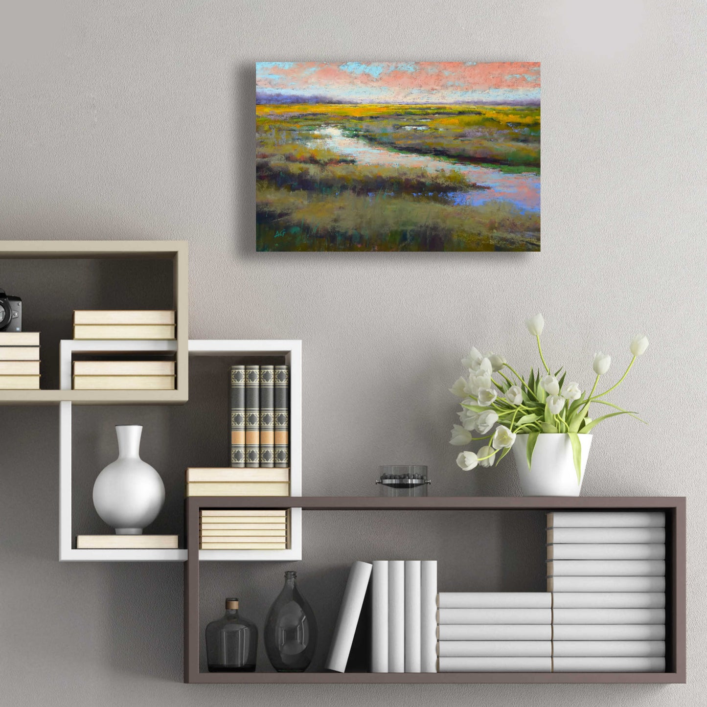 Epic Art 'A Glimmer on the Marsh' by Alejandra Goss, Acrylic Glass Wall Art,24x16