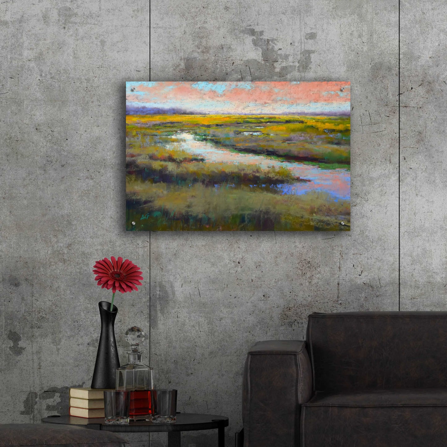 Epic Art 'A Glimmer on the Marsh' by Alejandra Goss, Acrylic Glass Wall Art,36x24