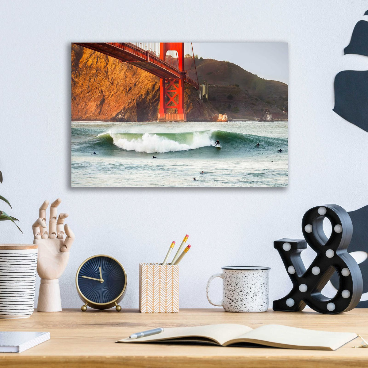 Epic Art 'Golden Surf' by Ann Gordon, Acrylic Glass Wall Art,16x12