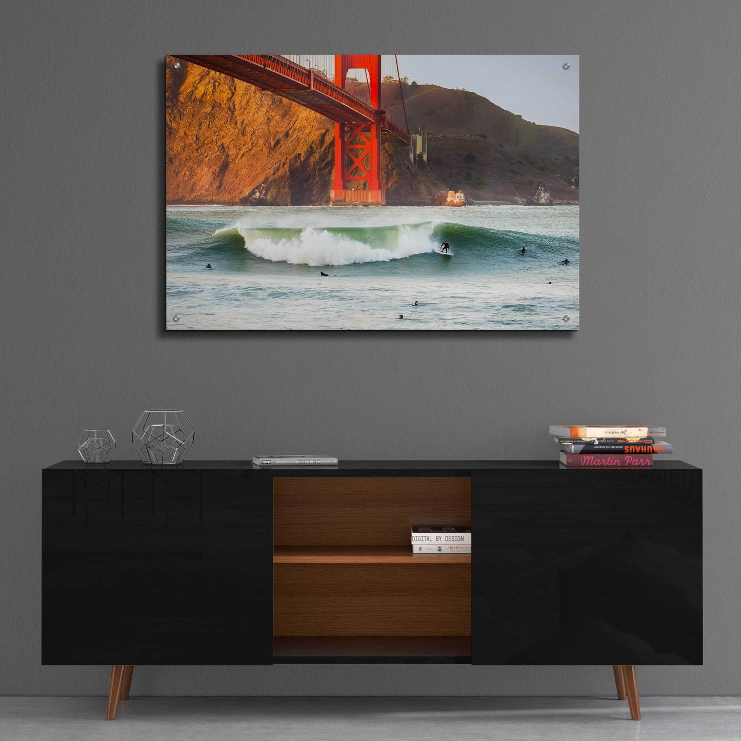 Epic Art 'Golden Surf' by Ann Gordon, Acrylic Glass Wall Art,36x24