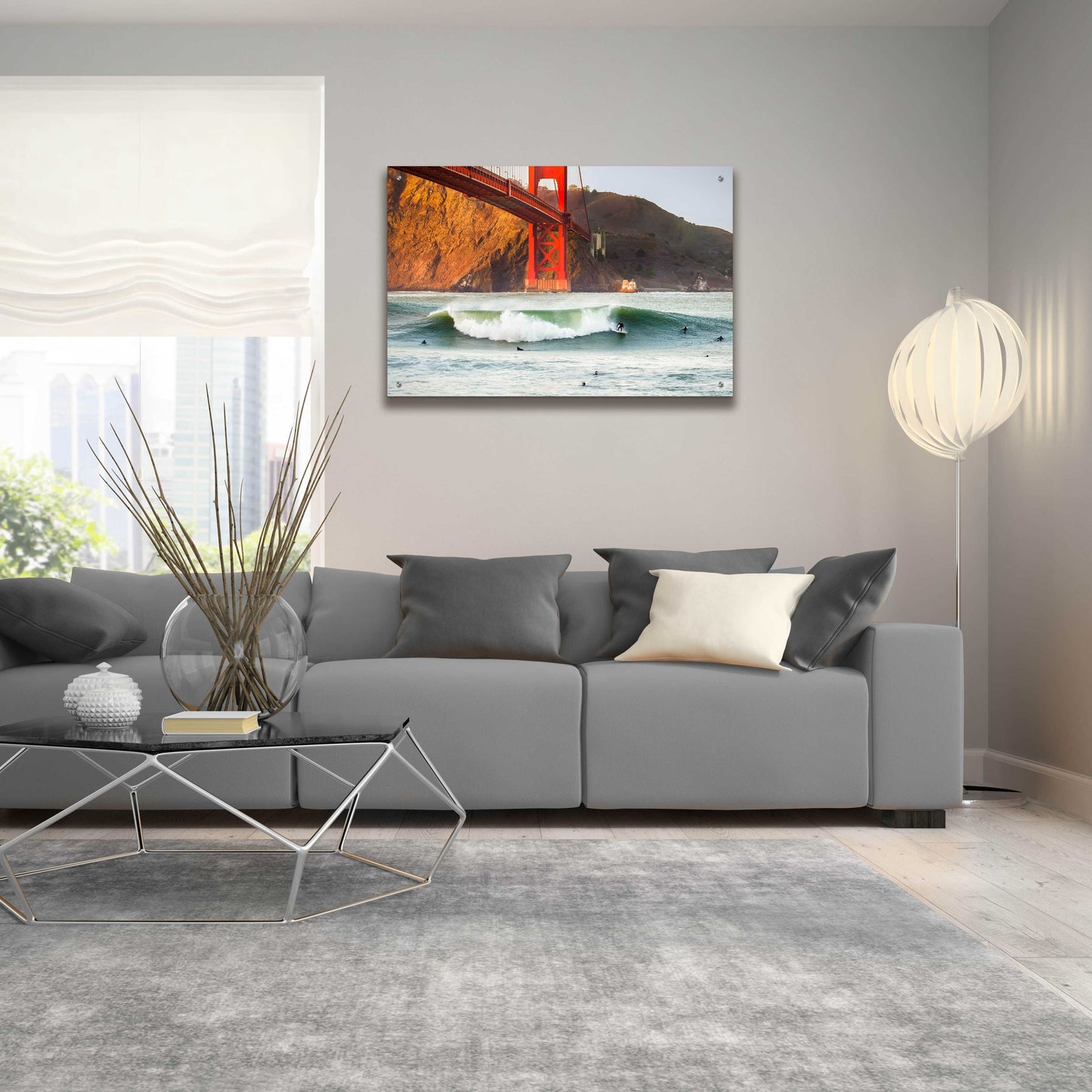 Epic Art 'Golden Surf' by Ann Gordon, Acrylic Glass Wall Art,36x24