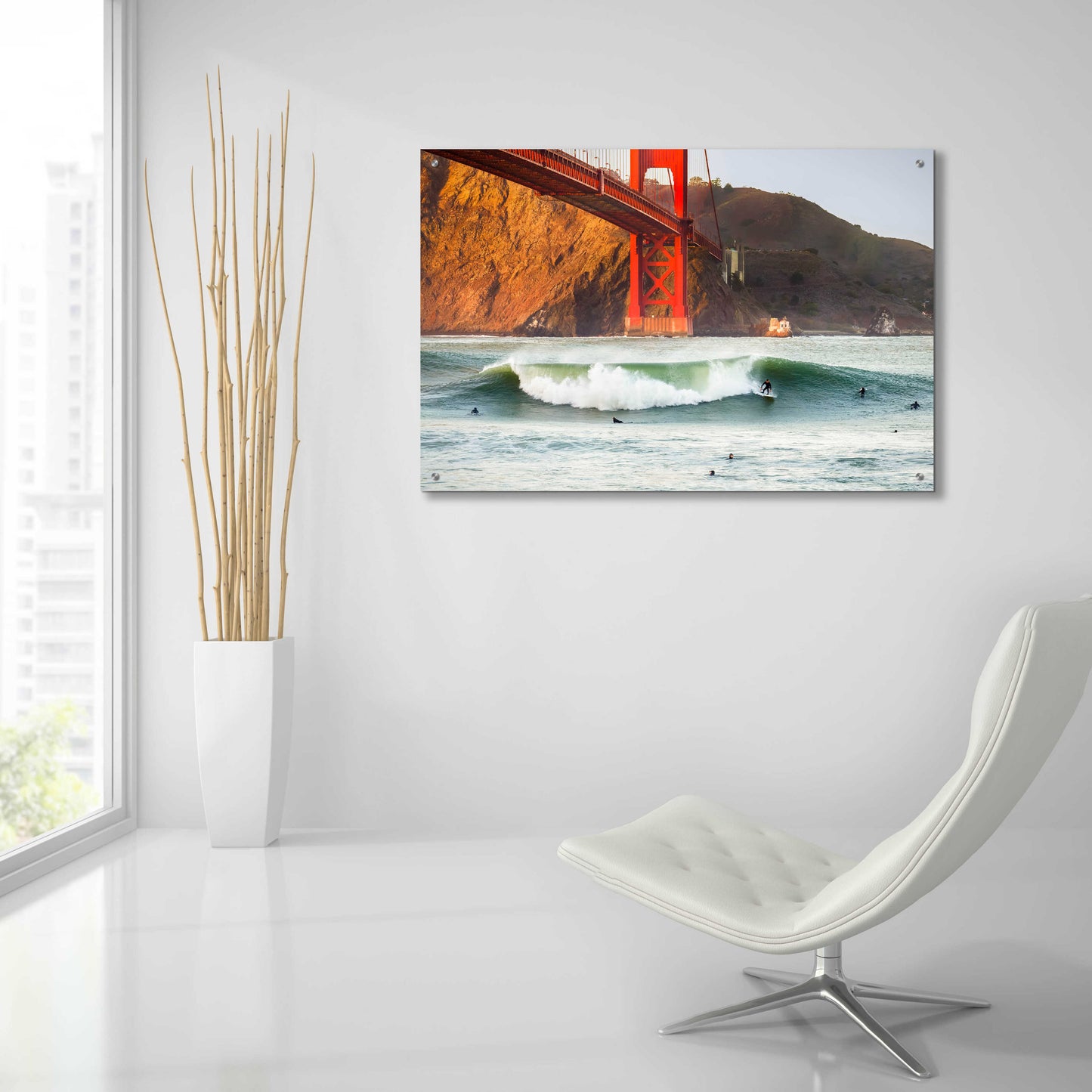 Epic Art 'Golden Surf' by Ann Gordon, Acrylic Glass Wall Art,36x24