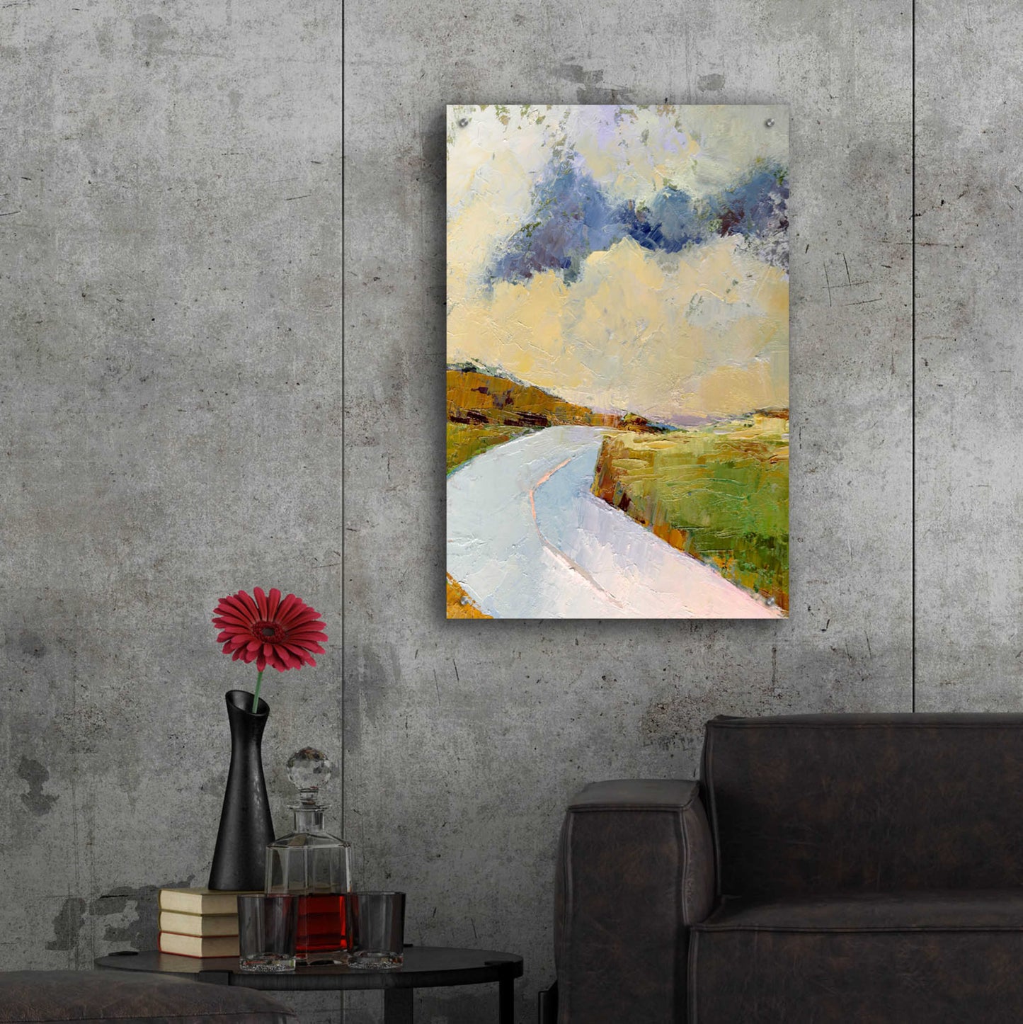 Epic Art 'One Cloud One Road' by Ann Gordon, Acrylic Glass Wall Art,24x36