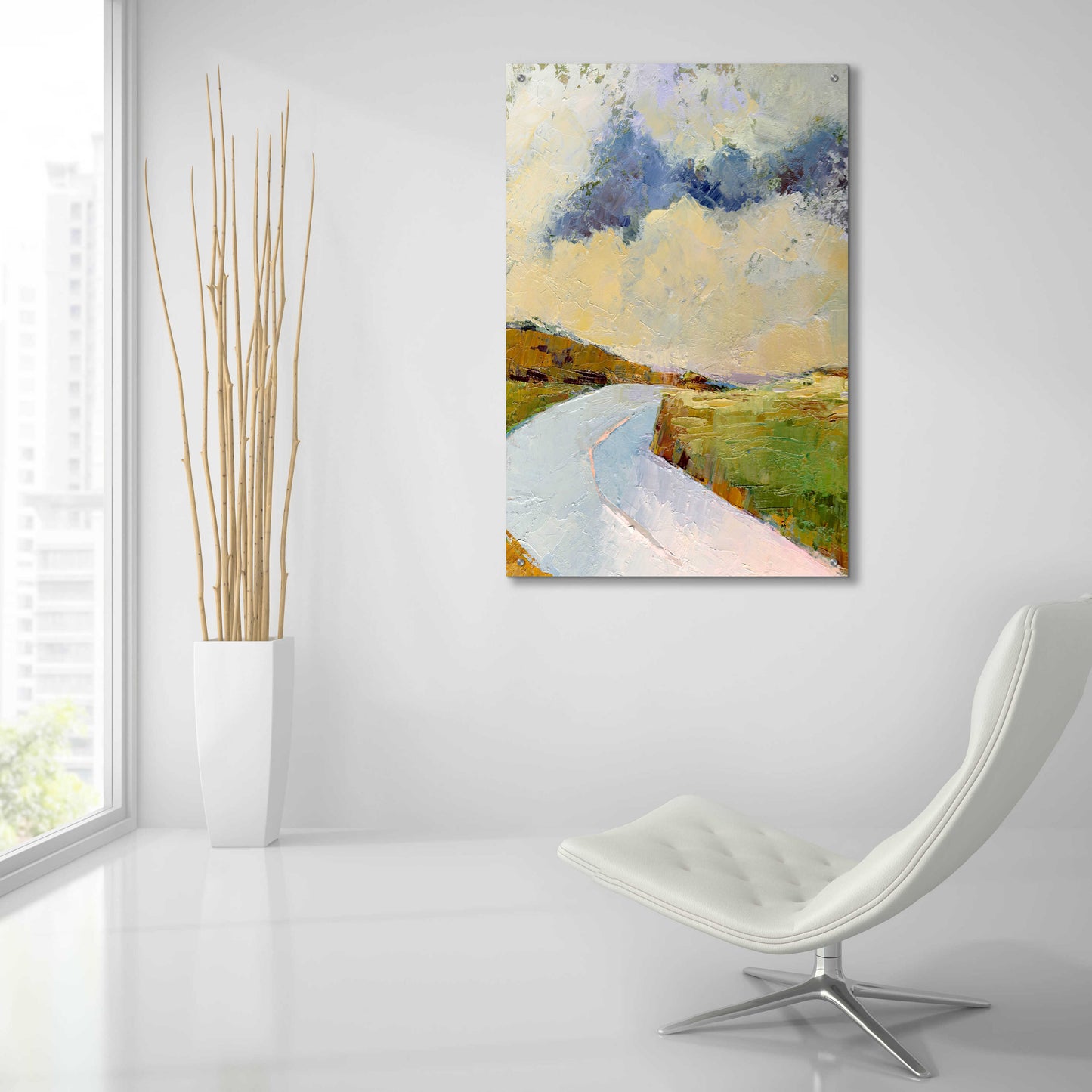 Epic Art 'One Cloud One Road' by Ann Gordon, Acrylic Glass Wall Art,24x36