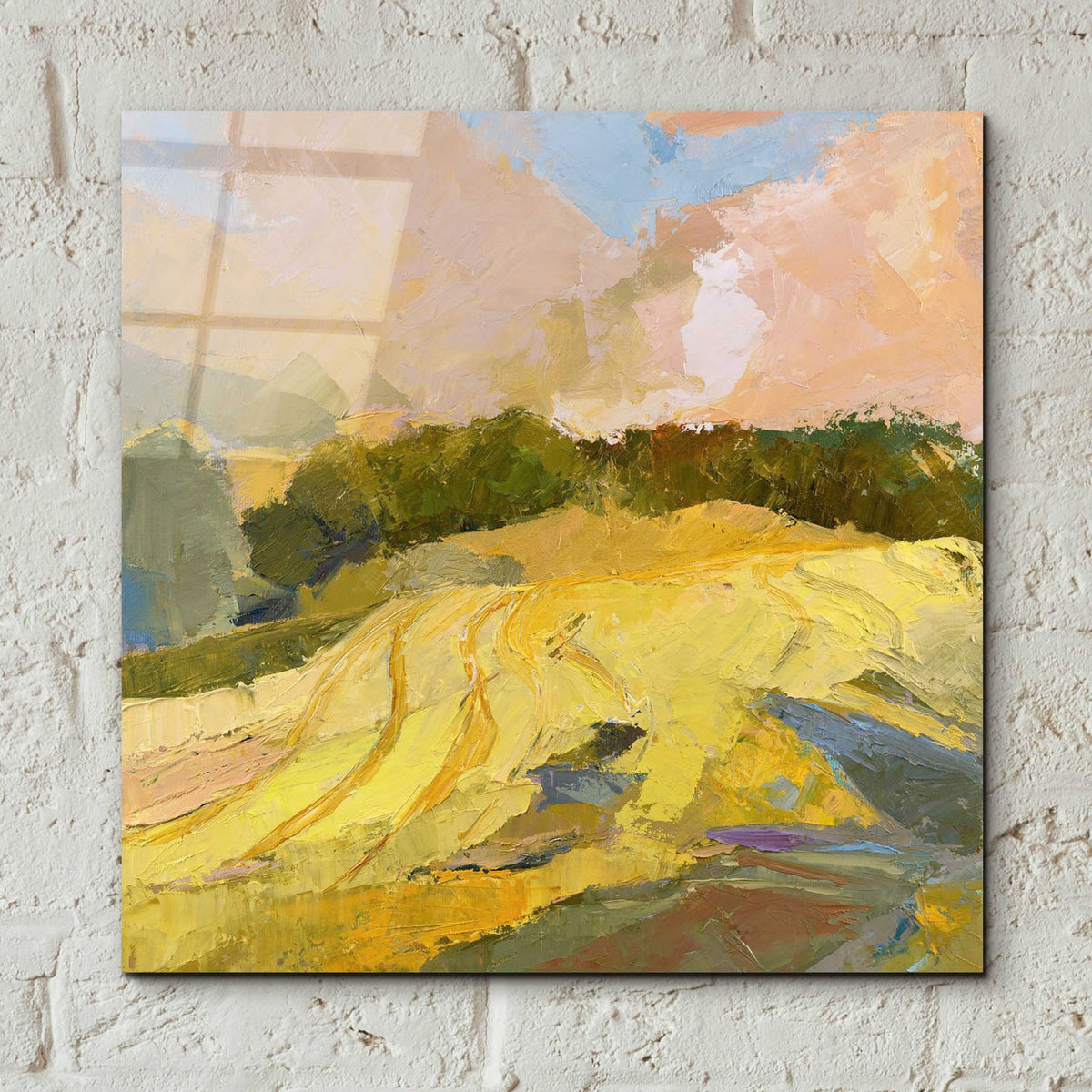 Overcast Farm Day by Ann Gordon - 12x12 acrylic wall art in a room