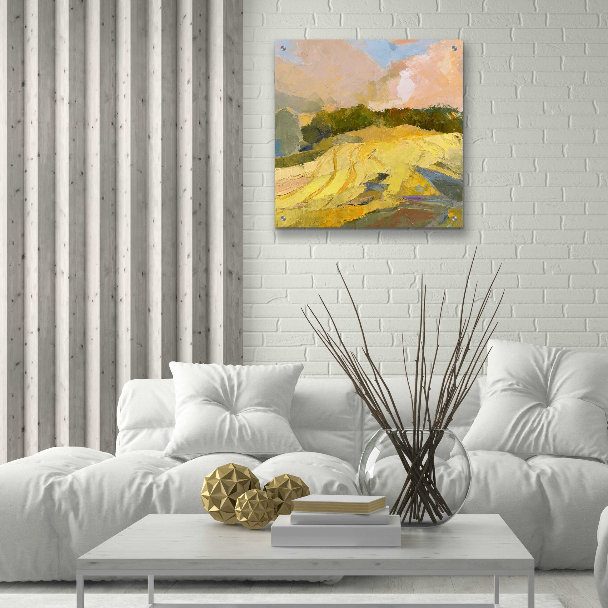 Epic Art 'Overcast Farm Day' by Ann Gordon, Acrylic Glass Wall Art,24x24