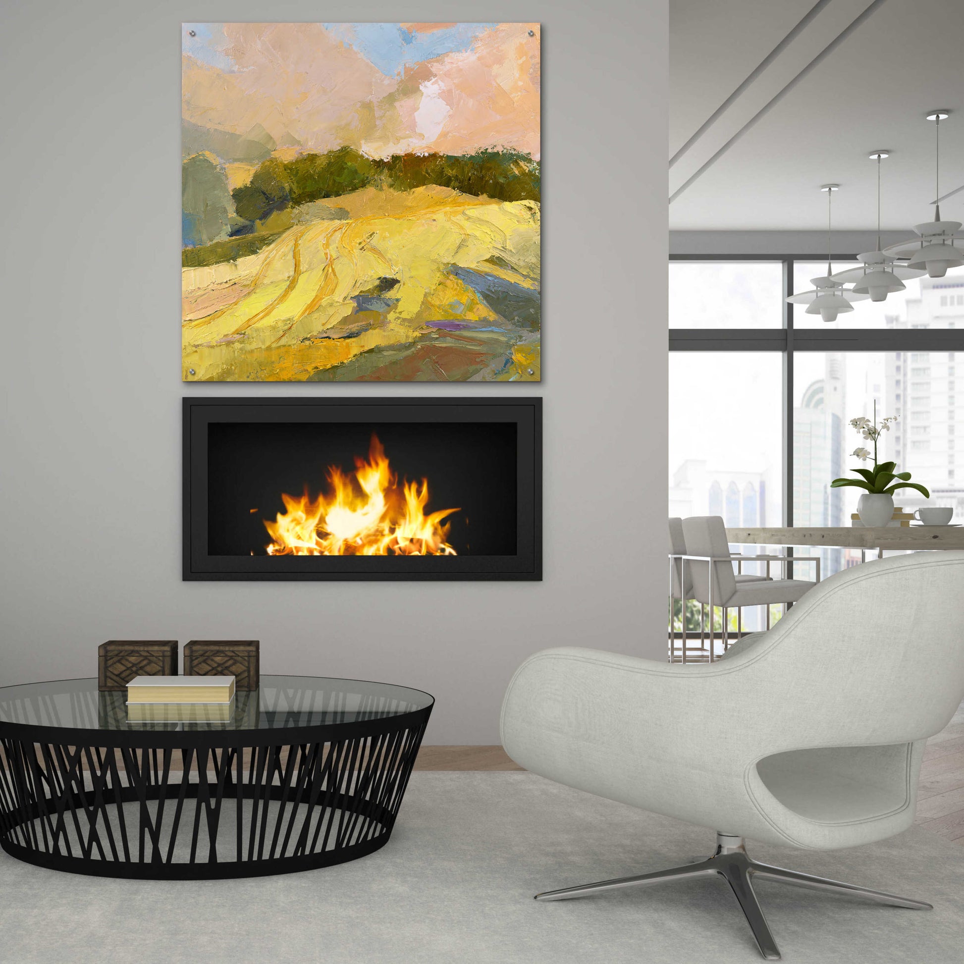 Epic Art 'Overcast Farm Day' by Ann Gordon, Acrylic Glass Wall Art,36x36