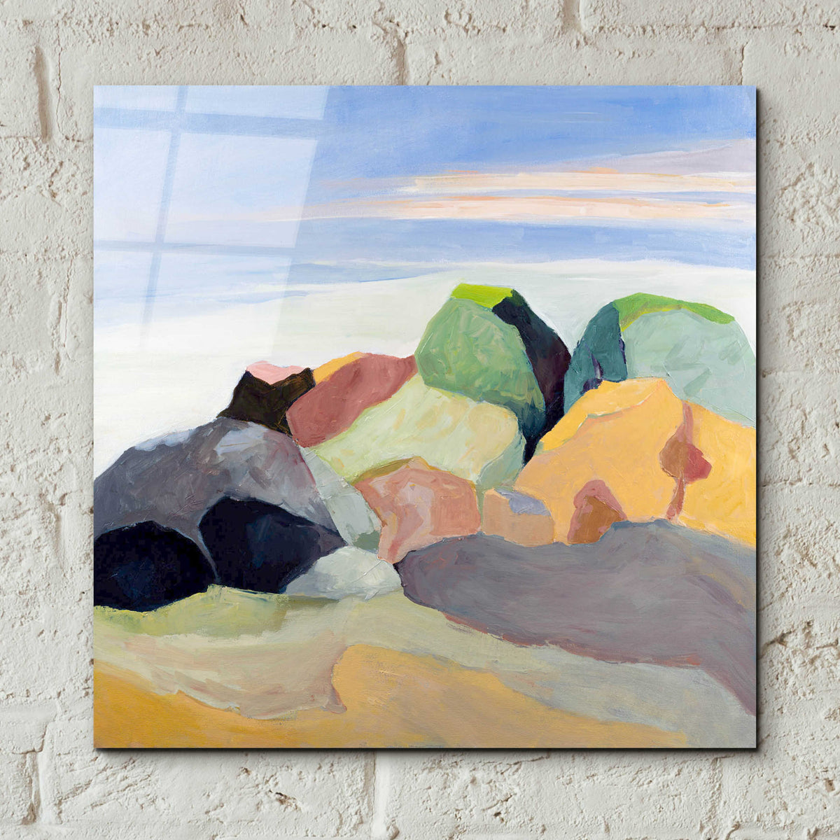 Rockscape by Ann Gordon - 12x12 acrylic wall art in a room