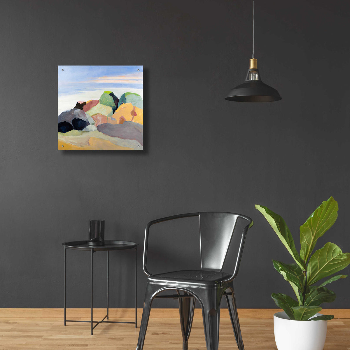 Rockscape by Ann Gordon - 24x24 acrylic wall art in a room