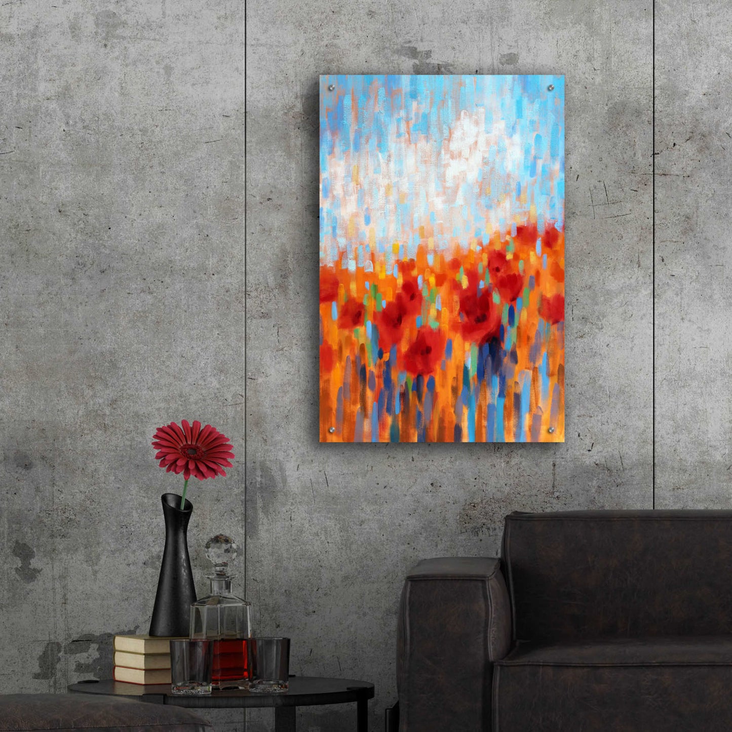 Epic Art 'Poppy Walk' by Claire Hardy, Acrylic Glass Wall Art,24x36