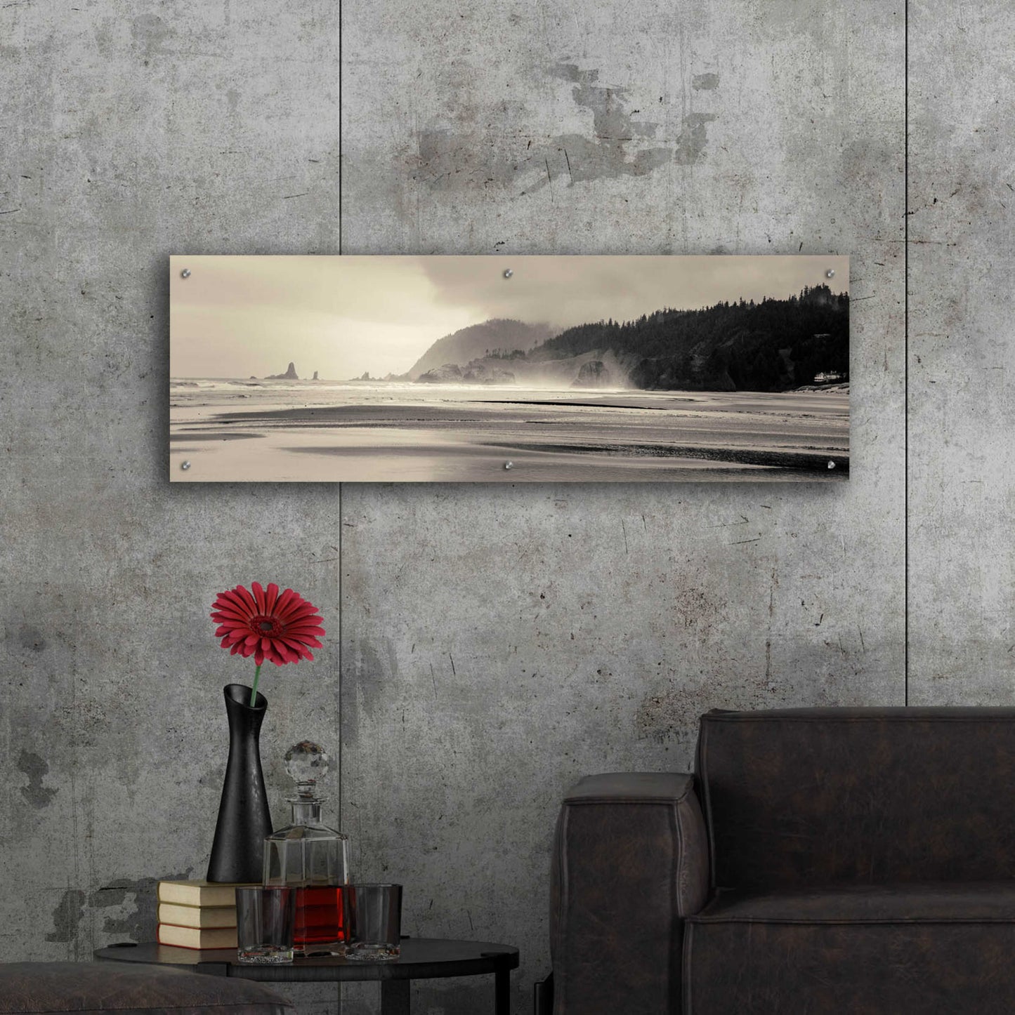 Epic Art 'Cannon Beach No. 7' by Gary Horsfall, Acrylic Glass Wall Art,48x16