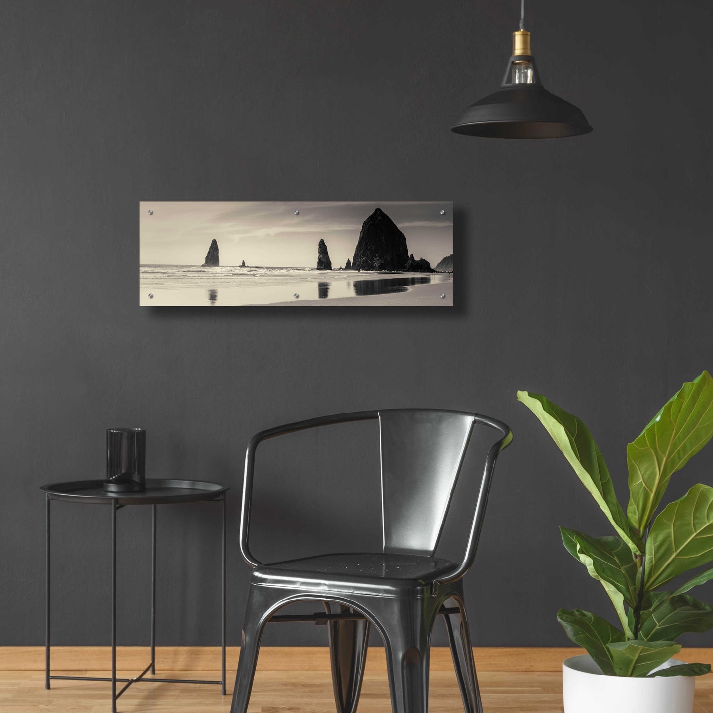 Epic Art 'Haystack Rock' by Gary Horsfall, Acrylic Glass Wall Art,36x12