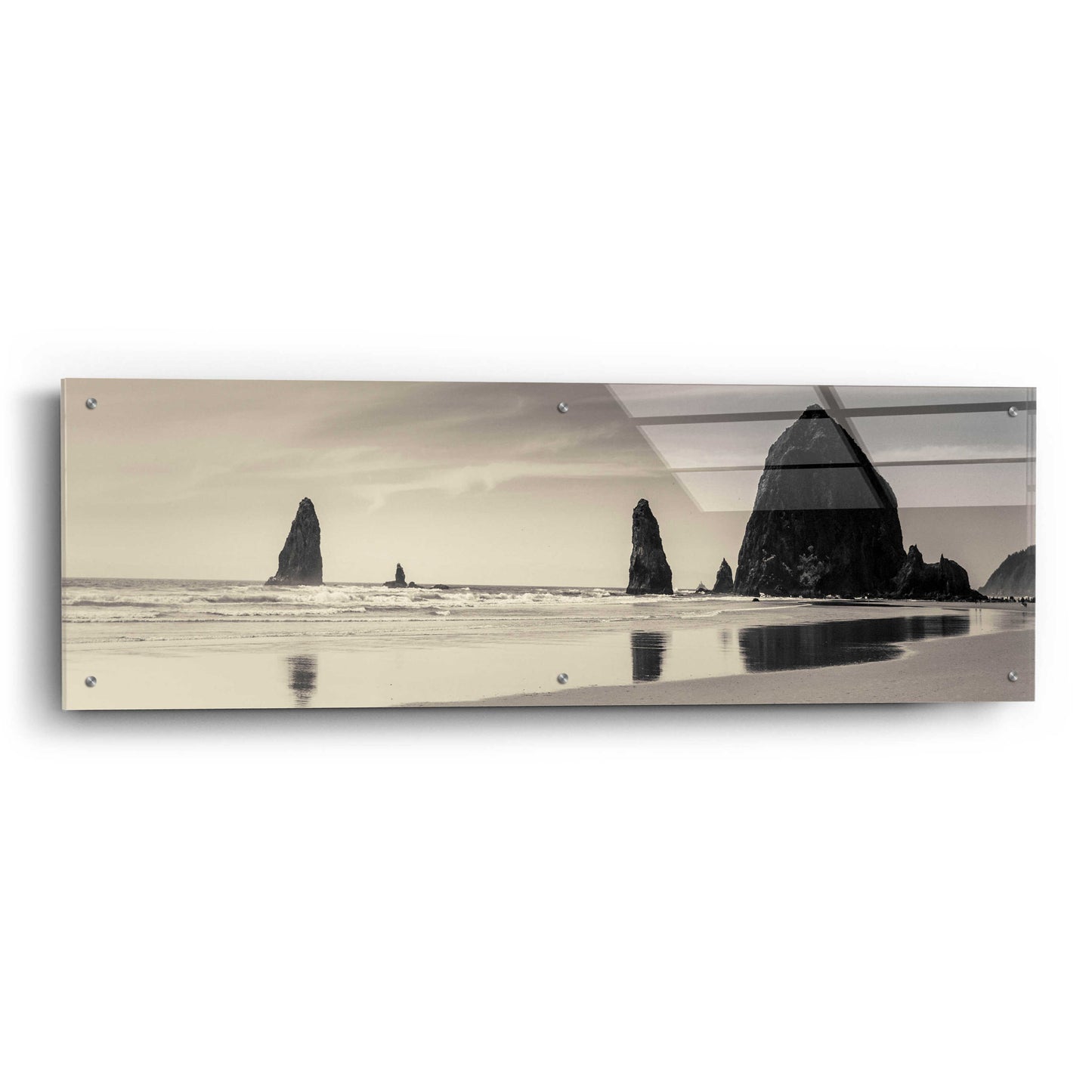 Epic Art 'Haystack Rock' by Gary Horsfall, Acrylic Glass Wall Art,48x16