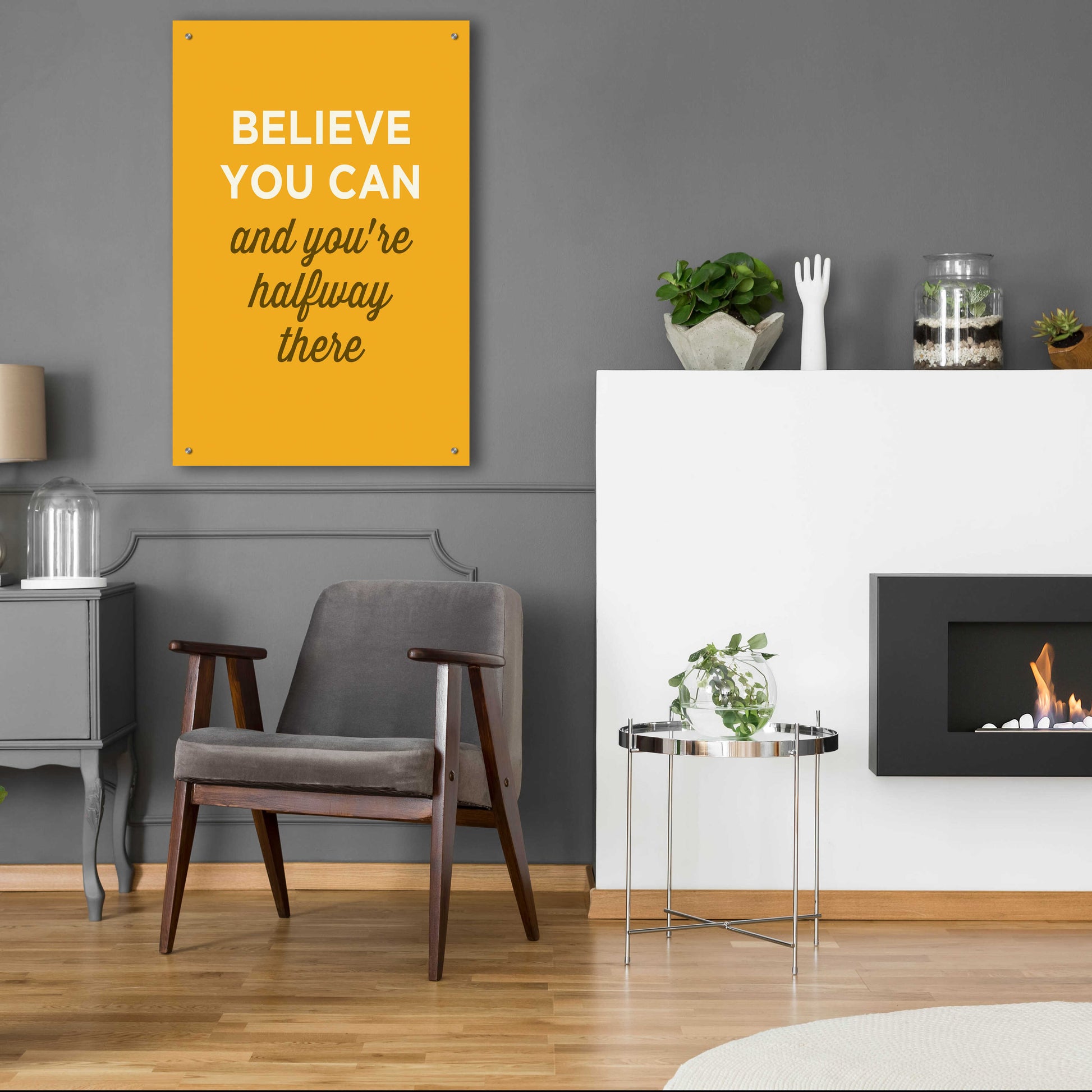 Epic Art 'Believe You Can' by GraphINC, Acrylic Glass Wall Art,24x36