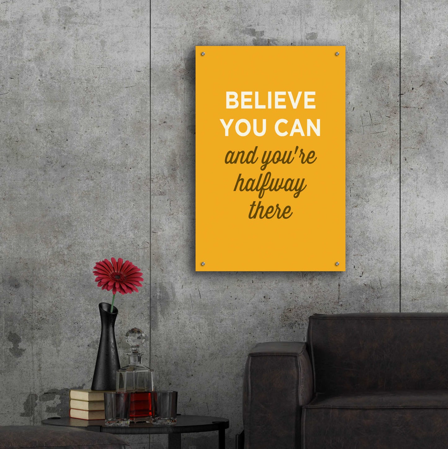 Epic Art 'Believe You Can' by GraphINC, Acrylic Glass Wall Art,24x36