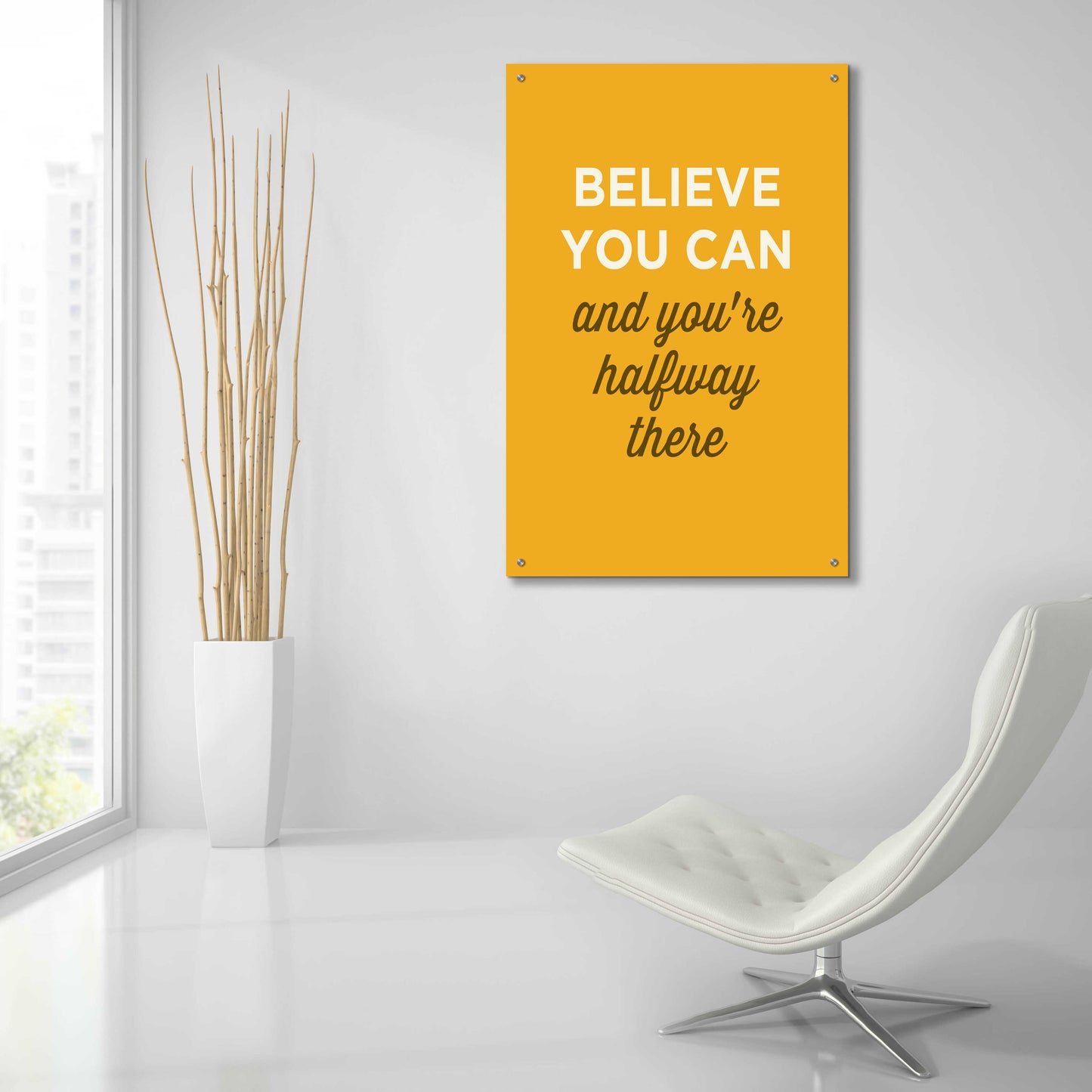 Epic Art 'Believe You Can' by GraphINC, Acrylic Glass Wall Art,24x36