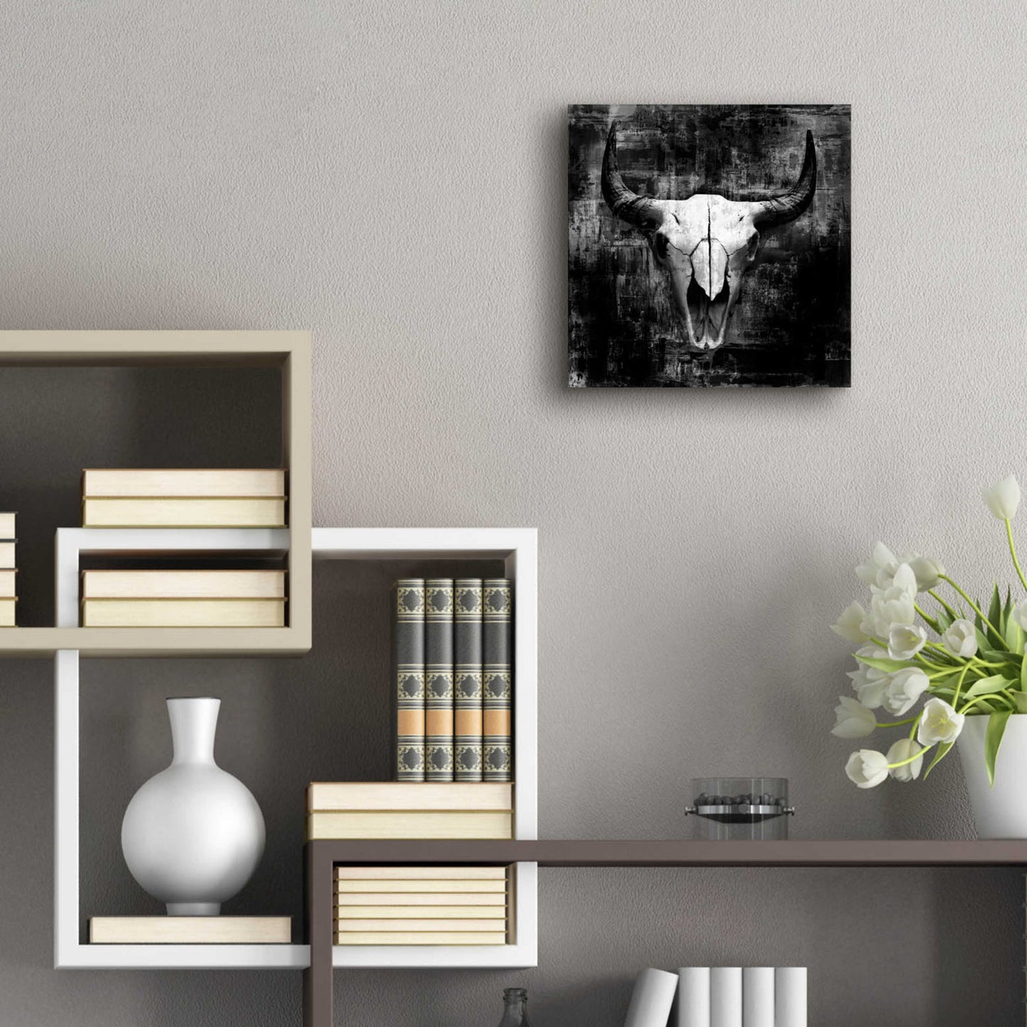 Epic Art 'Black Cowskull' by GraphINC, Acrylic Glass Wall Art,12x12