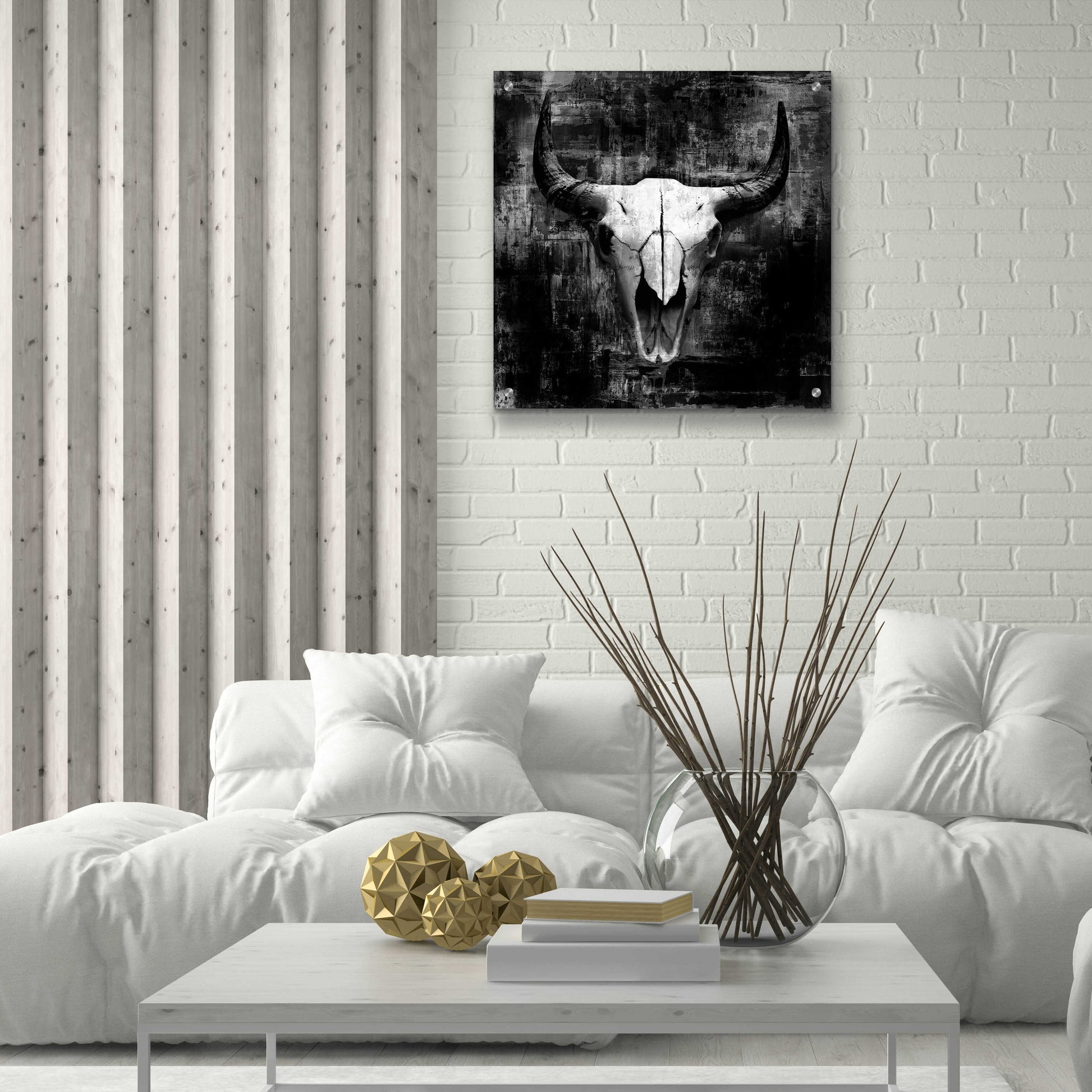 Epic Art 'Black Cowskull' by GraphINC, Acrylic Glass Wall Art,24x24