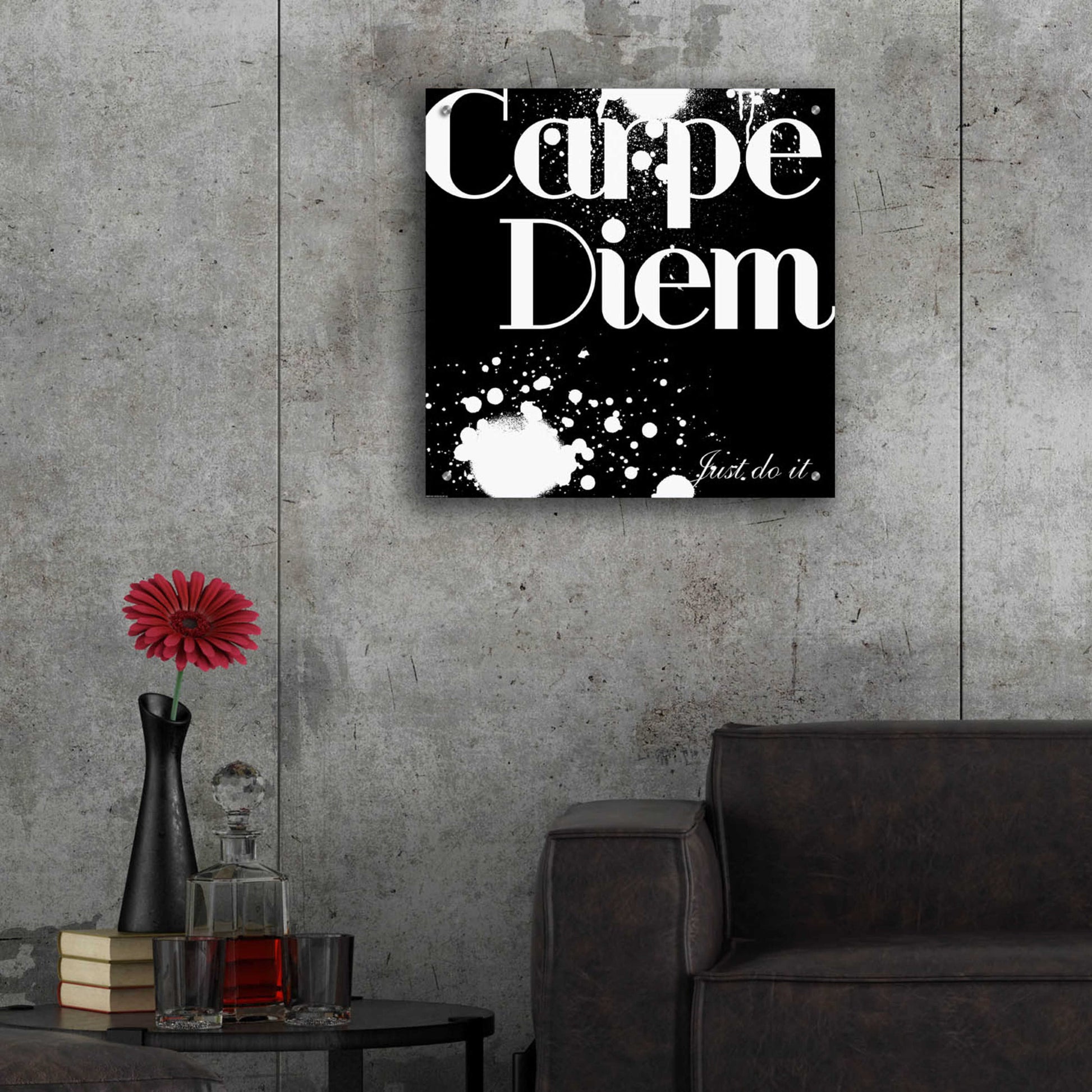 Epic Art 'Carpe Diem' by GraphINC, Acrylic Glass Wall Art,24x24