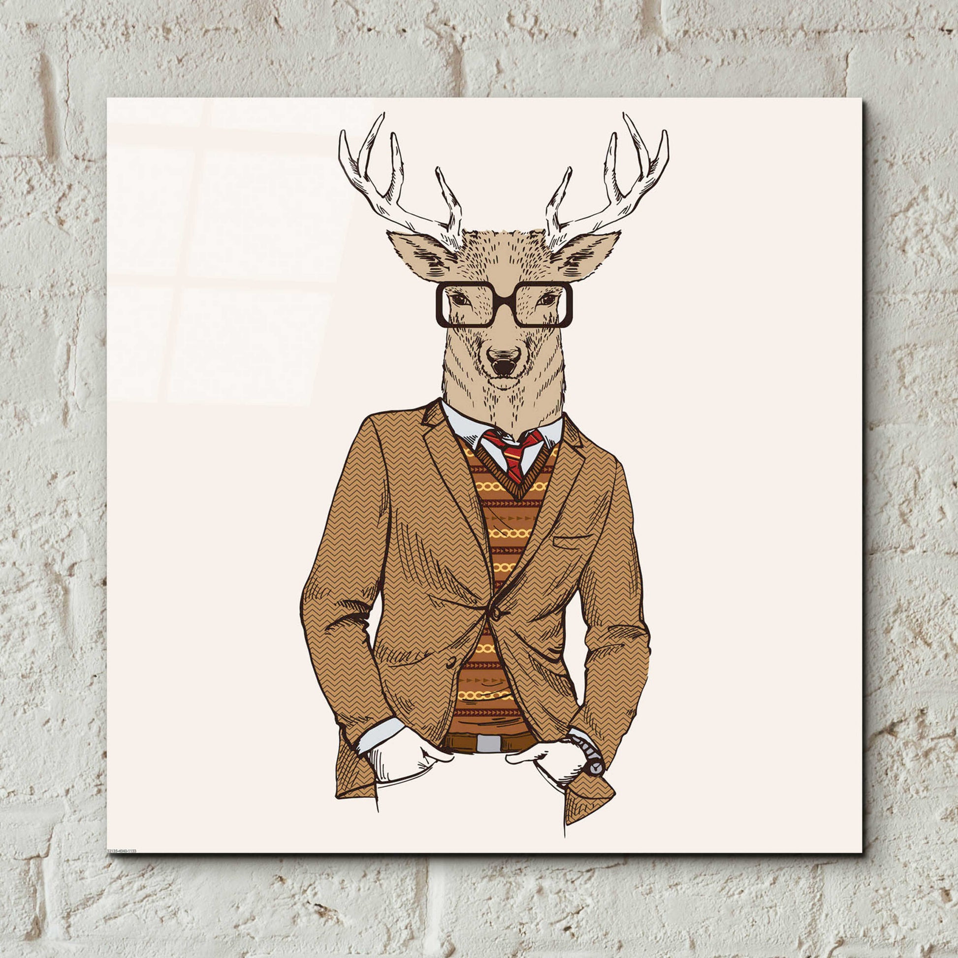 Epic Art 'Deer-man 1' by GraphINC, Acrylic Glass Wall Art,12x12