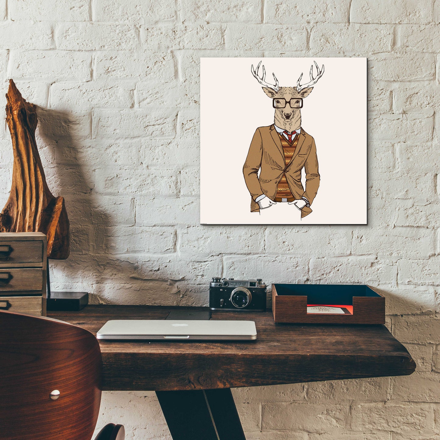 Epic Art 'Deer-man 1' by GraphINC, Acrylic Glass Wall Art,12x12