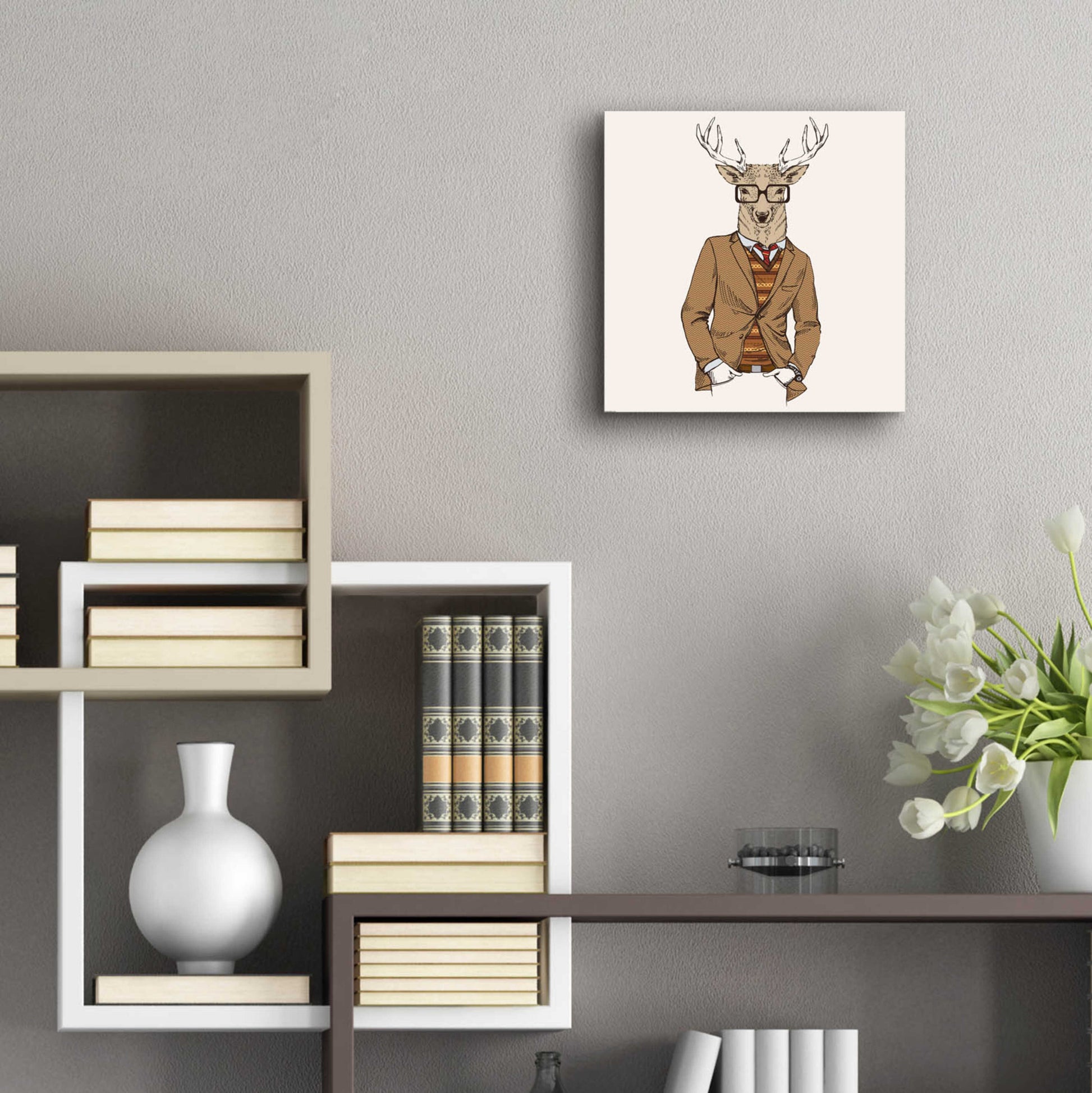 Epic Art 'Deer-man 1' by GraphINC, Acrylic Glass Wall Art,12x12